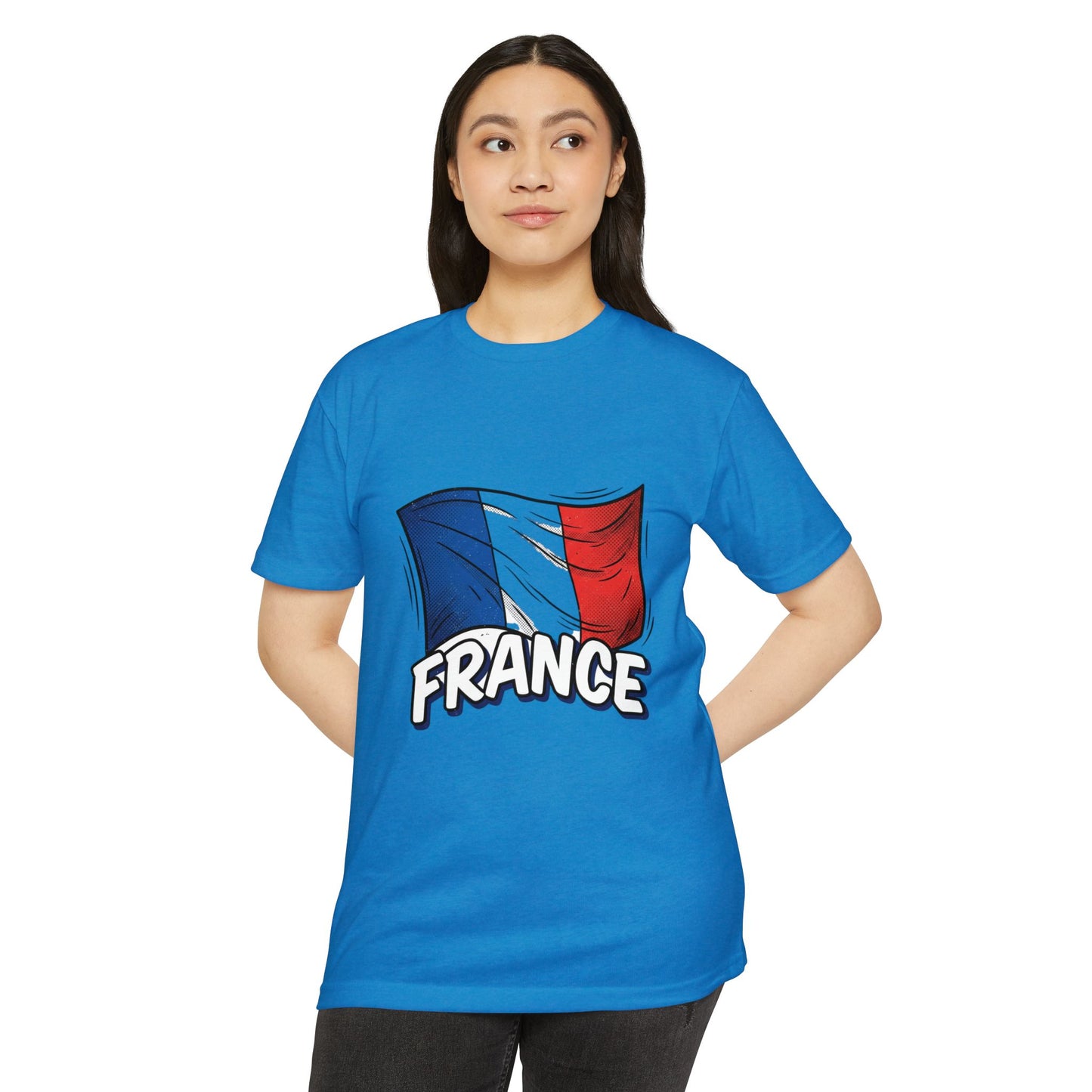 France Flag Retro Waving Tricolor T-Shirt
