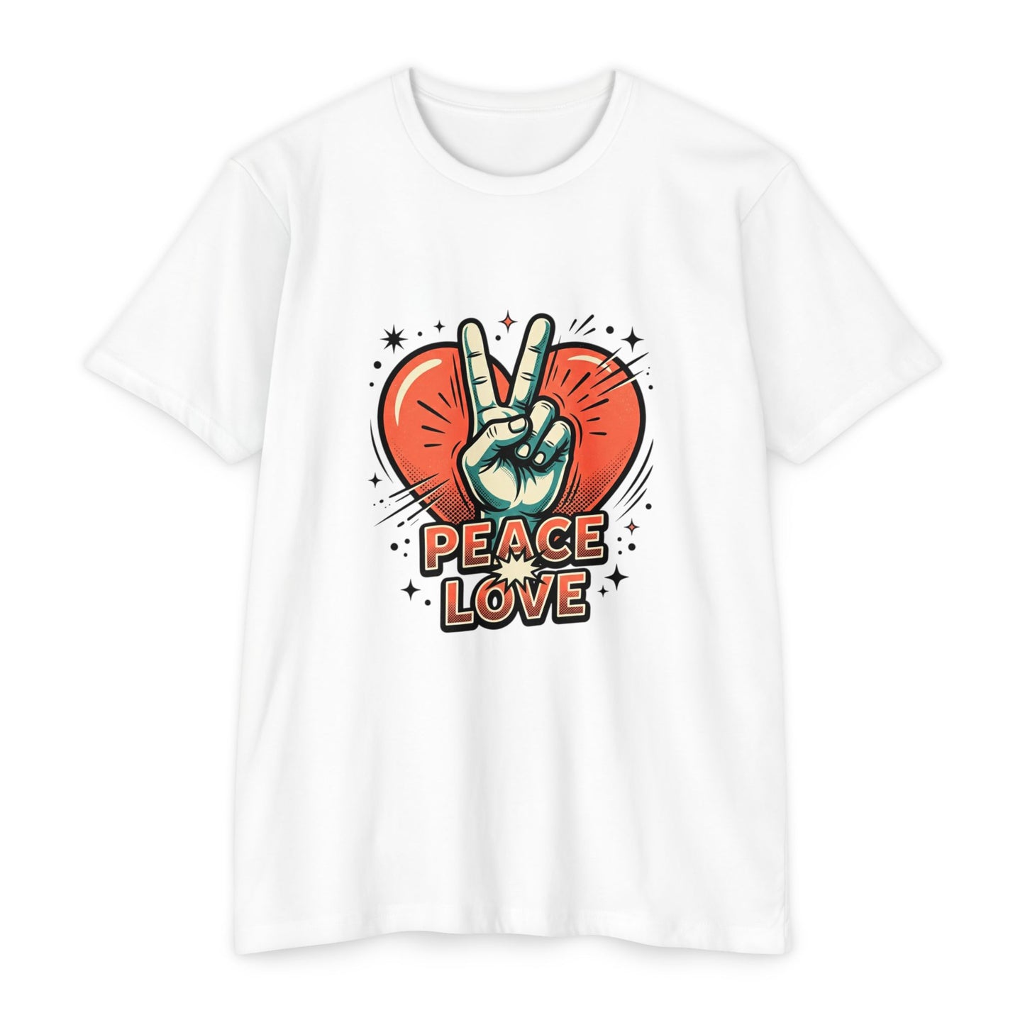 Peace Love Graphic T-Shirt — Retro Vibe Peace Sign Tee