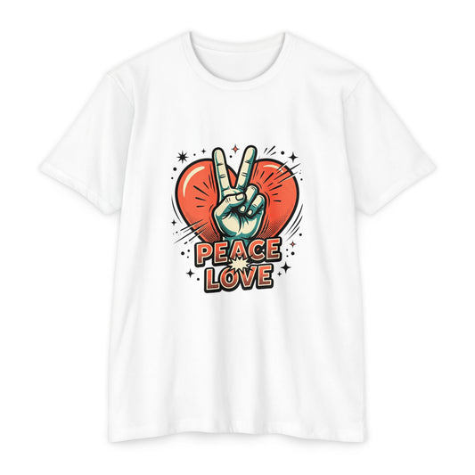 Peace Love Graphic T-Shirt — Retro Vibe Peace Sign Tee