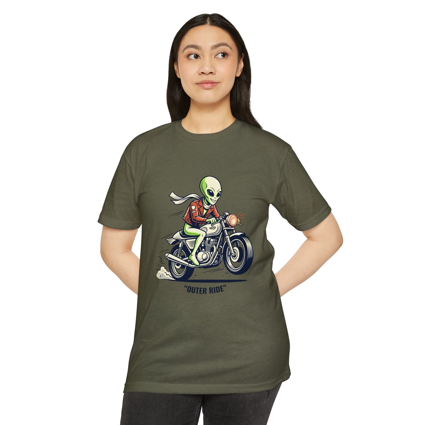 Alien Motorcyclist "Outer Ride" T-Shirt