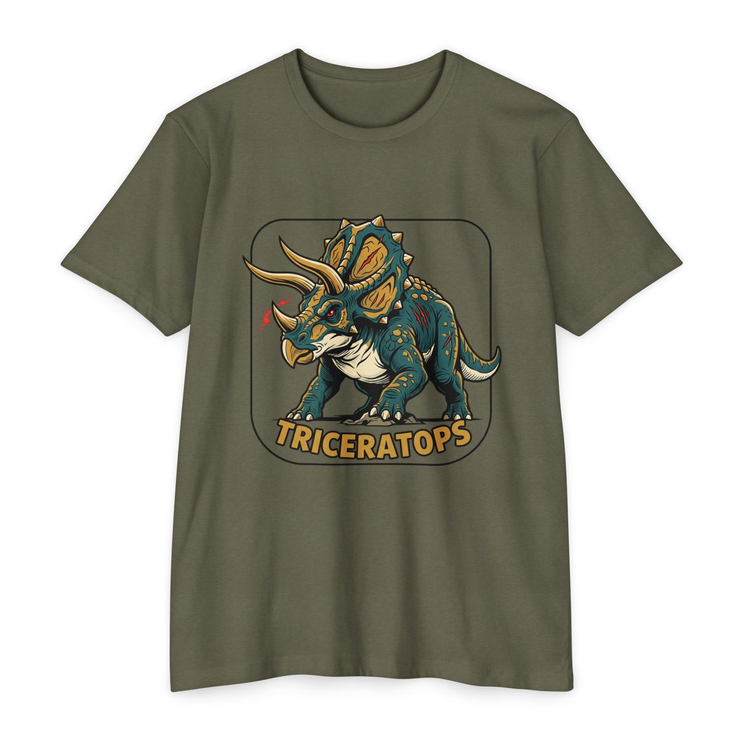 Triceratops Graphic T-Shirt — Retro Dinosaur Tee for Kids & Adults
