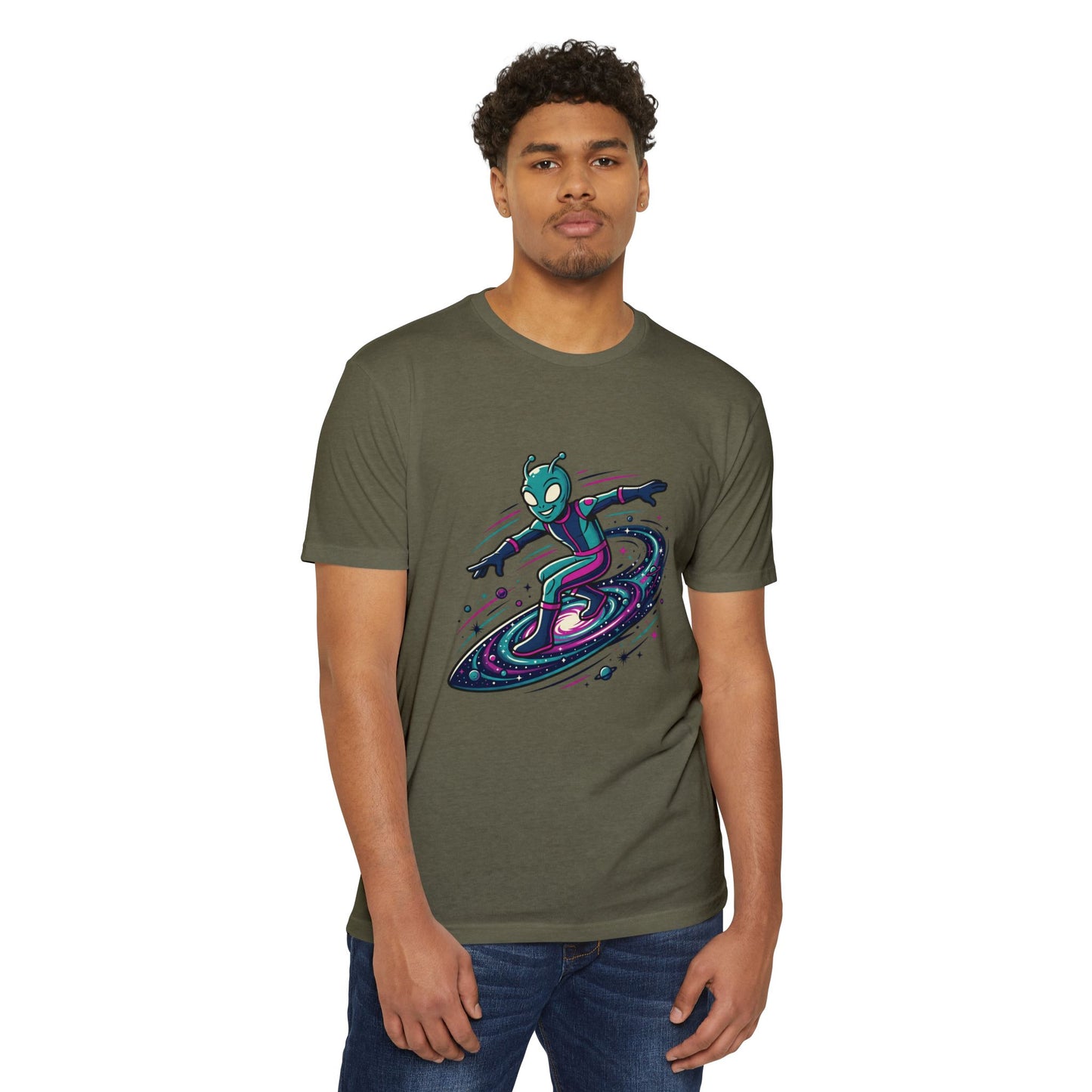 Alien Surfer Retro Space Skate T-Shirt