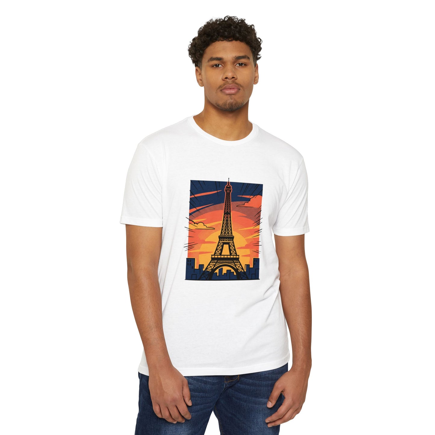Vintage Paris Eiffel Tower Sunset T‑Shirt