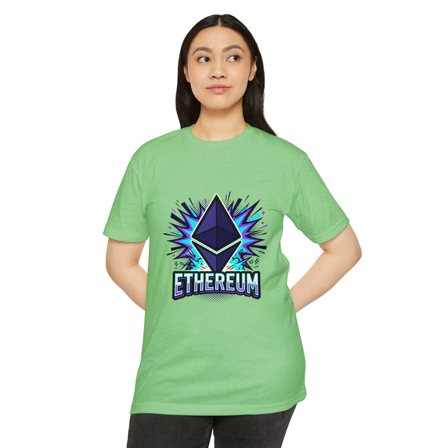 Ethereum Crypto Logo T-Shirt — Retro Neon Blockchain Tee