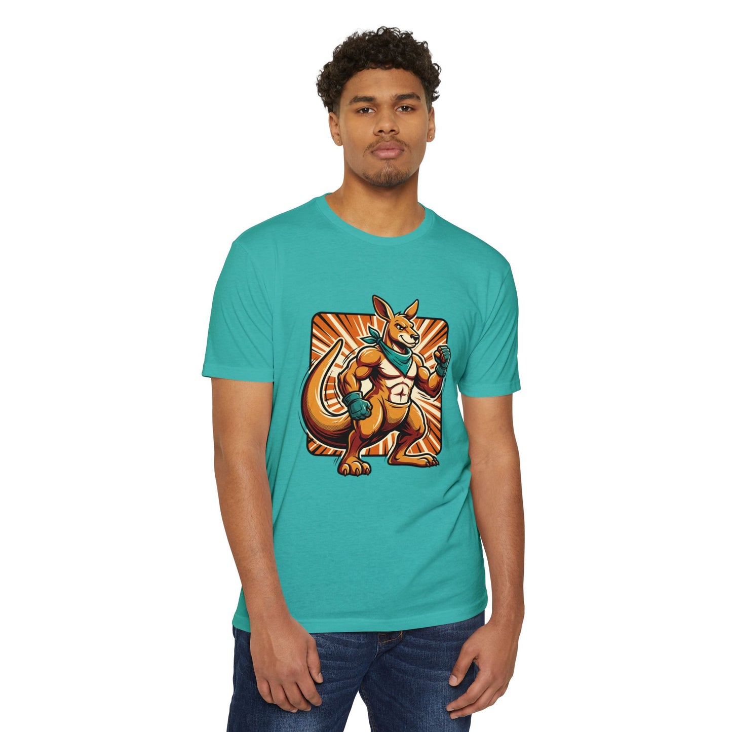 Camiseta con gráfico de canguro boxeador – Camiseta retro con mascota de luchador
