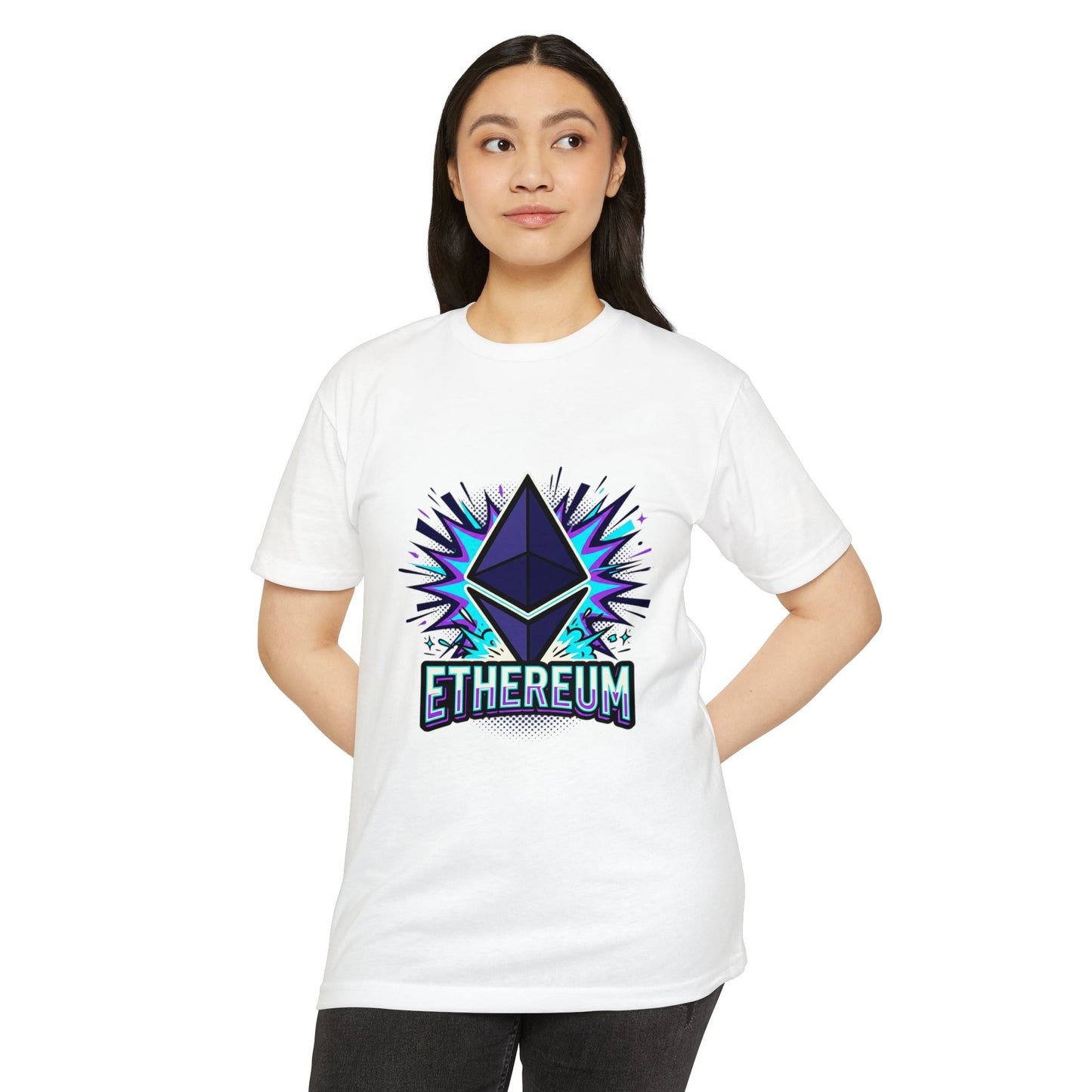 Ethereum Crypto Logo T-Shirt — Retro Neon Blockchain Tee