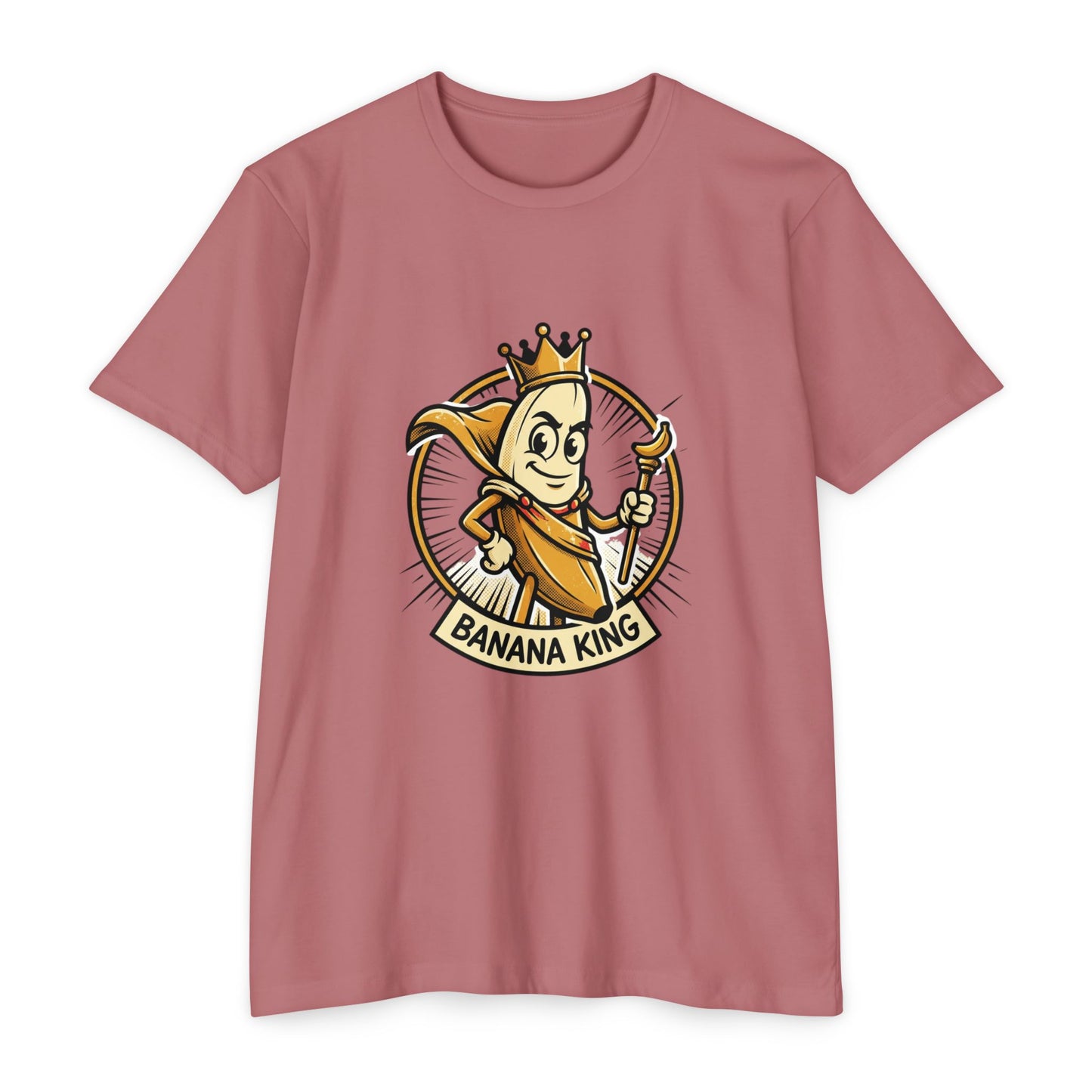 Banana King Retro Graphic T-Shirt — Vintage Fruit Mascot Tee