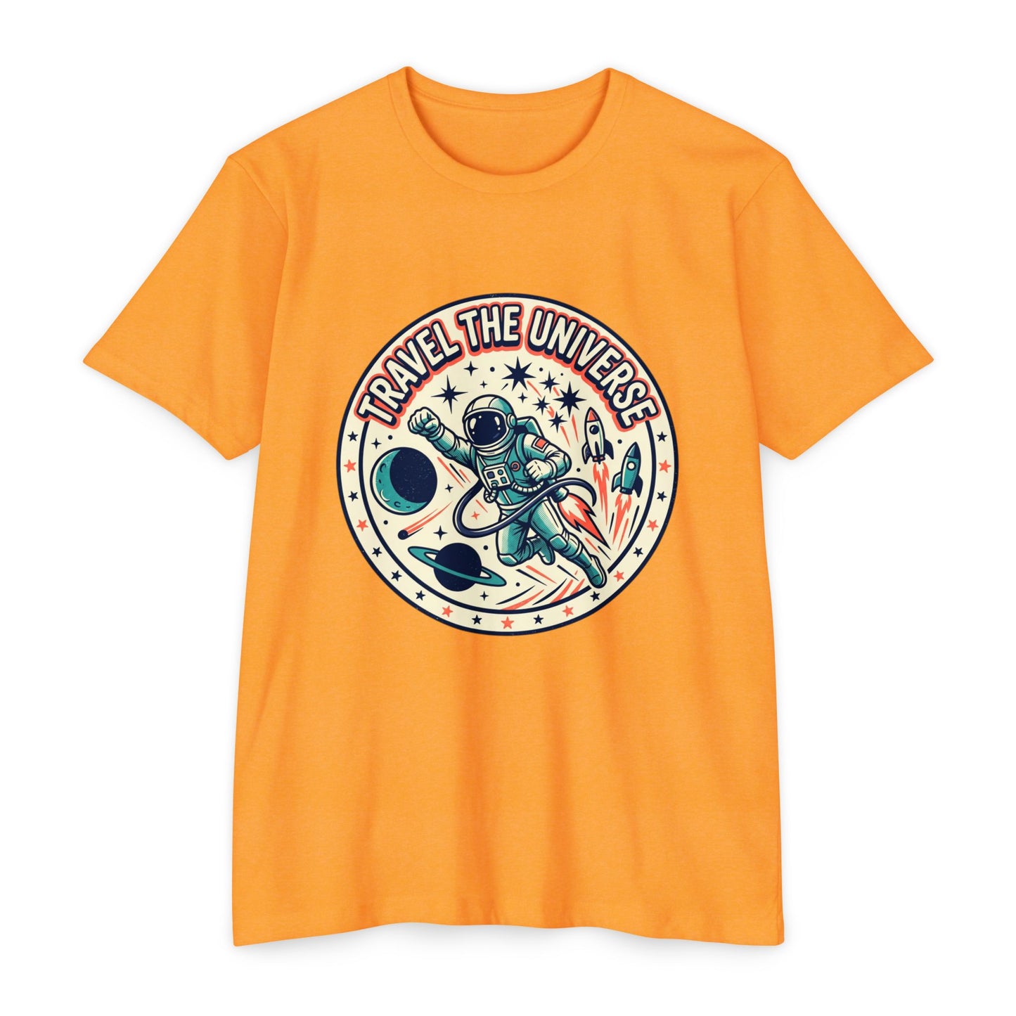 Travel the Universe Astronaut Retro Space T-Shirt