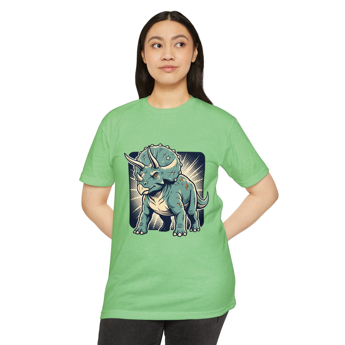 Retro Triceratops Graphic T-Shirt — Vintage Dino Illustration Tee
