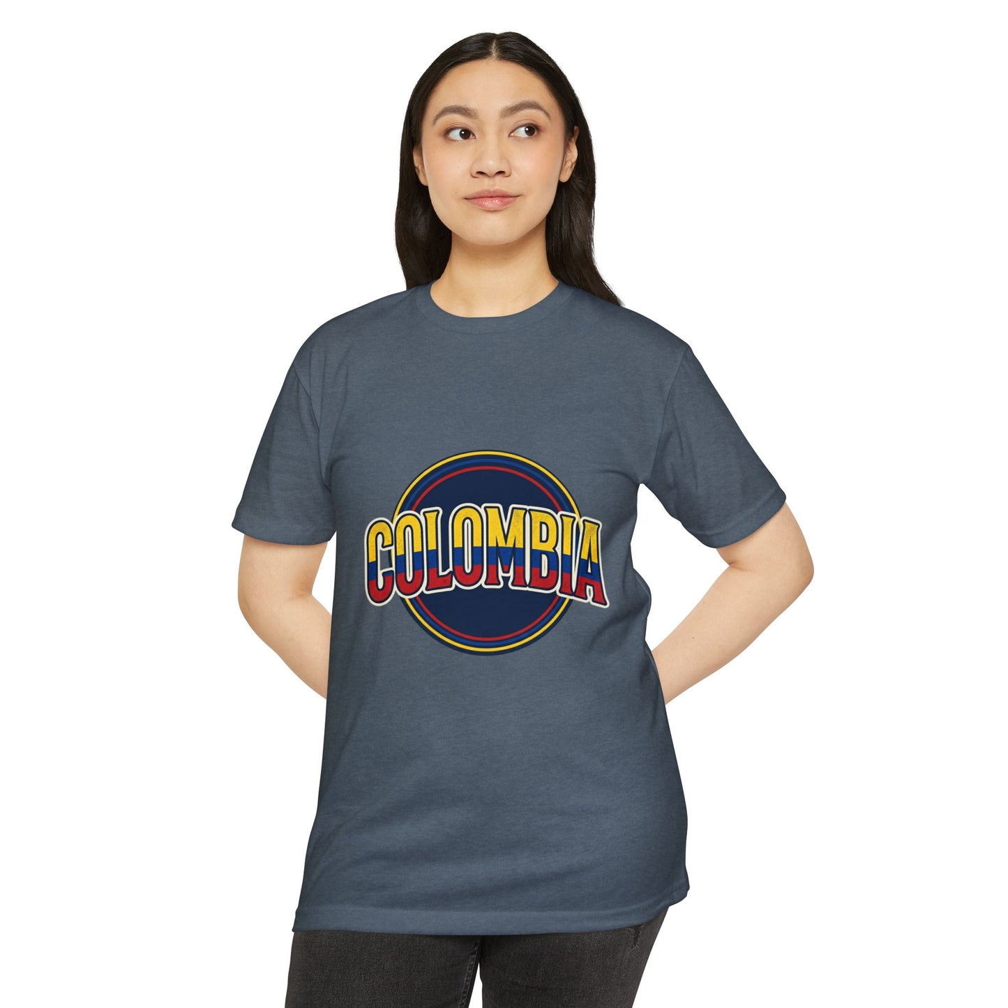 Colombia Retro Circle Vintage Flag Travel T-Shirt