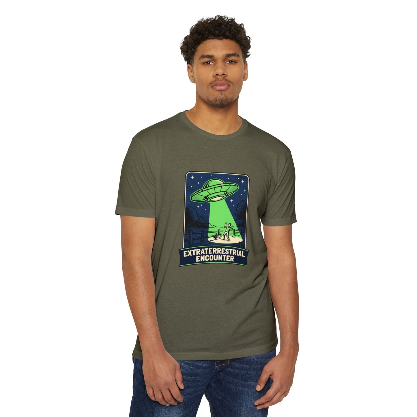 Alien Abduction T-Shirt — “Extraterrestrial Encounter” Vintage UFO Graphic