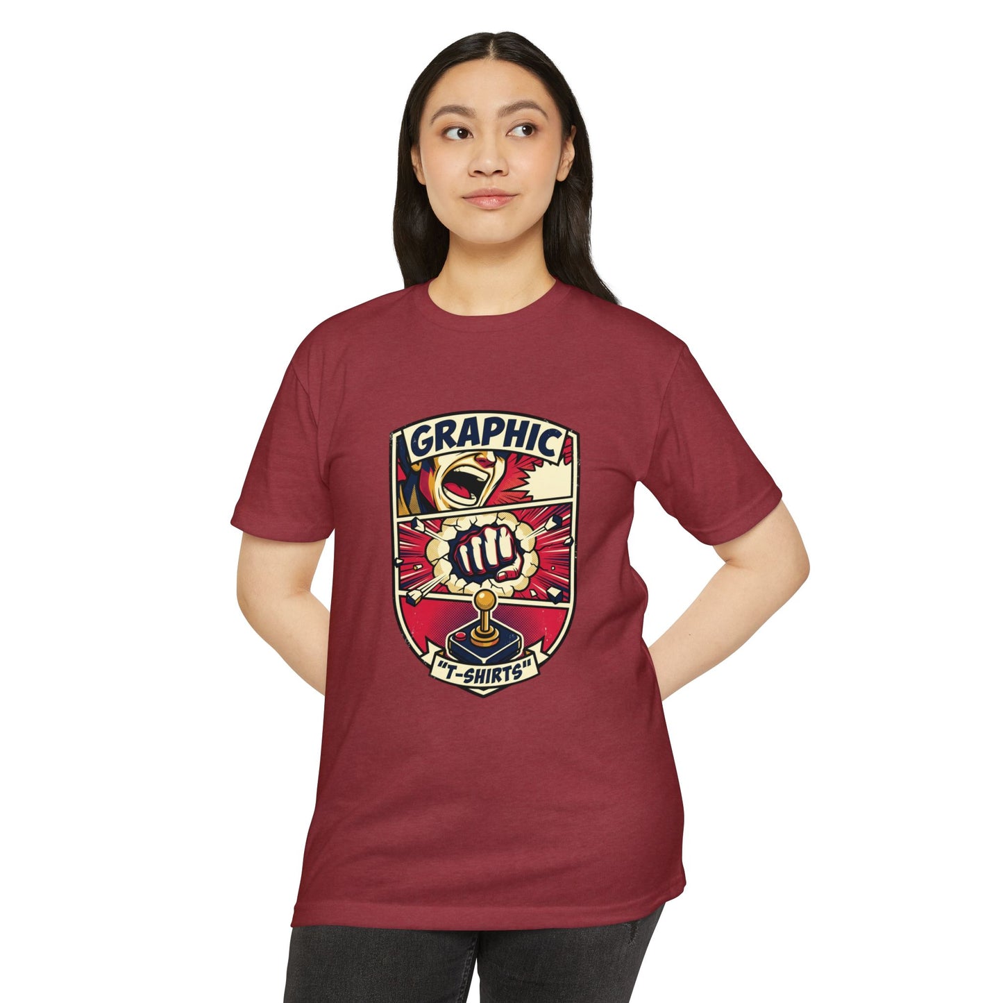 Vintage Gamer Logo T-Shirt — Fist & Joystick Retro Graphic Tee