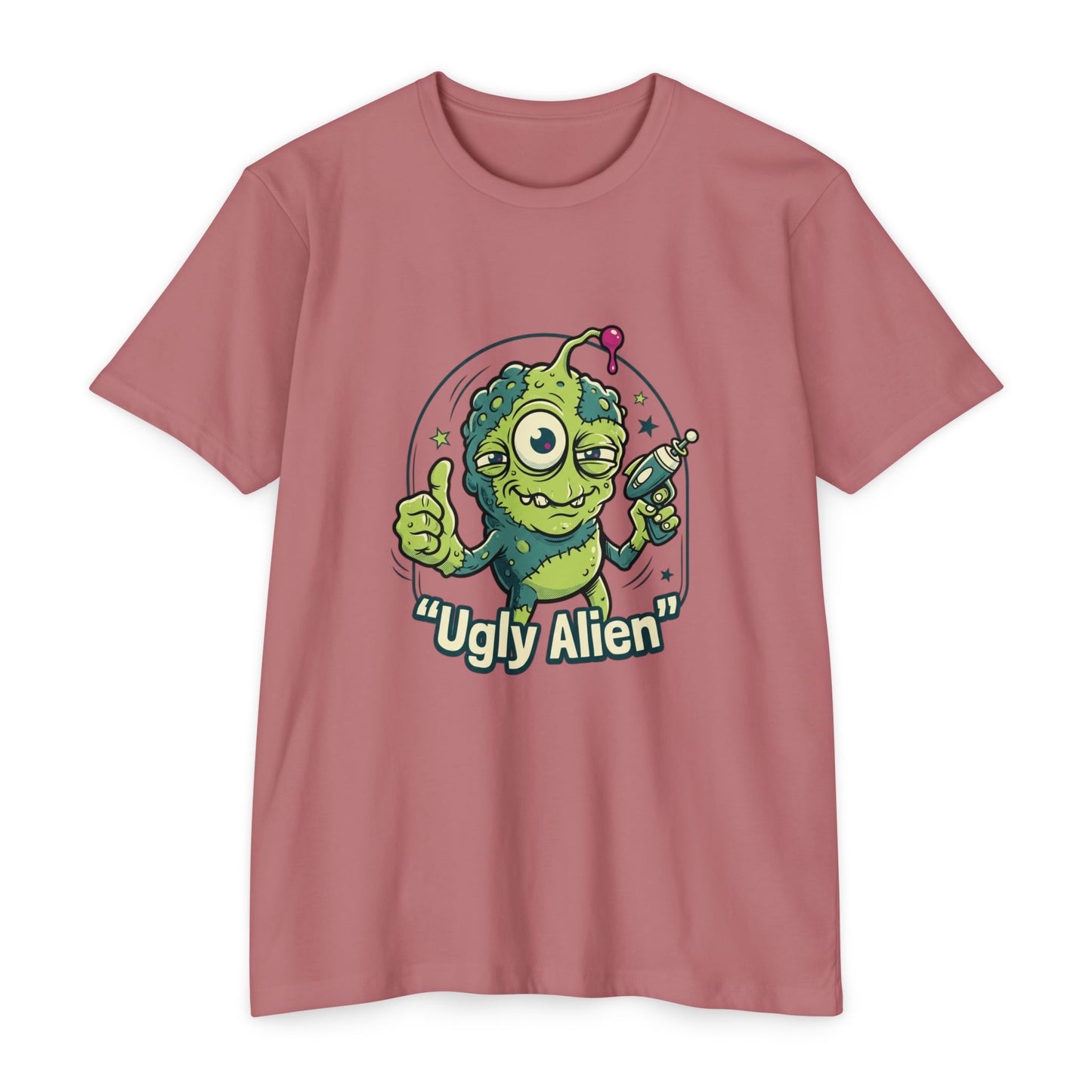 Ugly Alien Retro Cartoon Space Creature T-Shirt