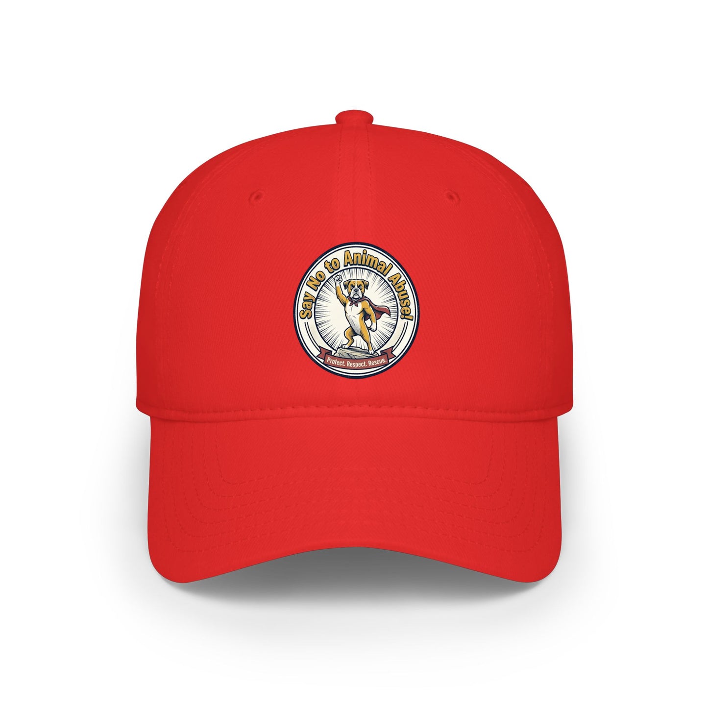 Embroidered Golden Retriever Patch Baseball Cap — Low Profile Red Dog Lover Hat