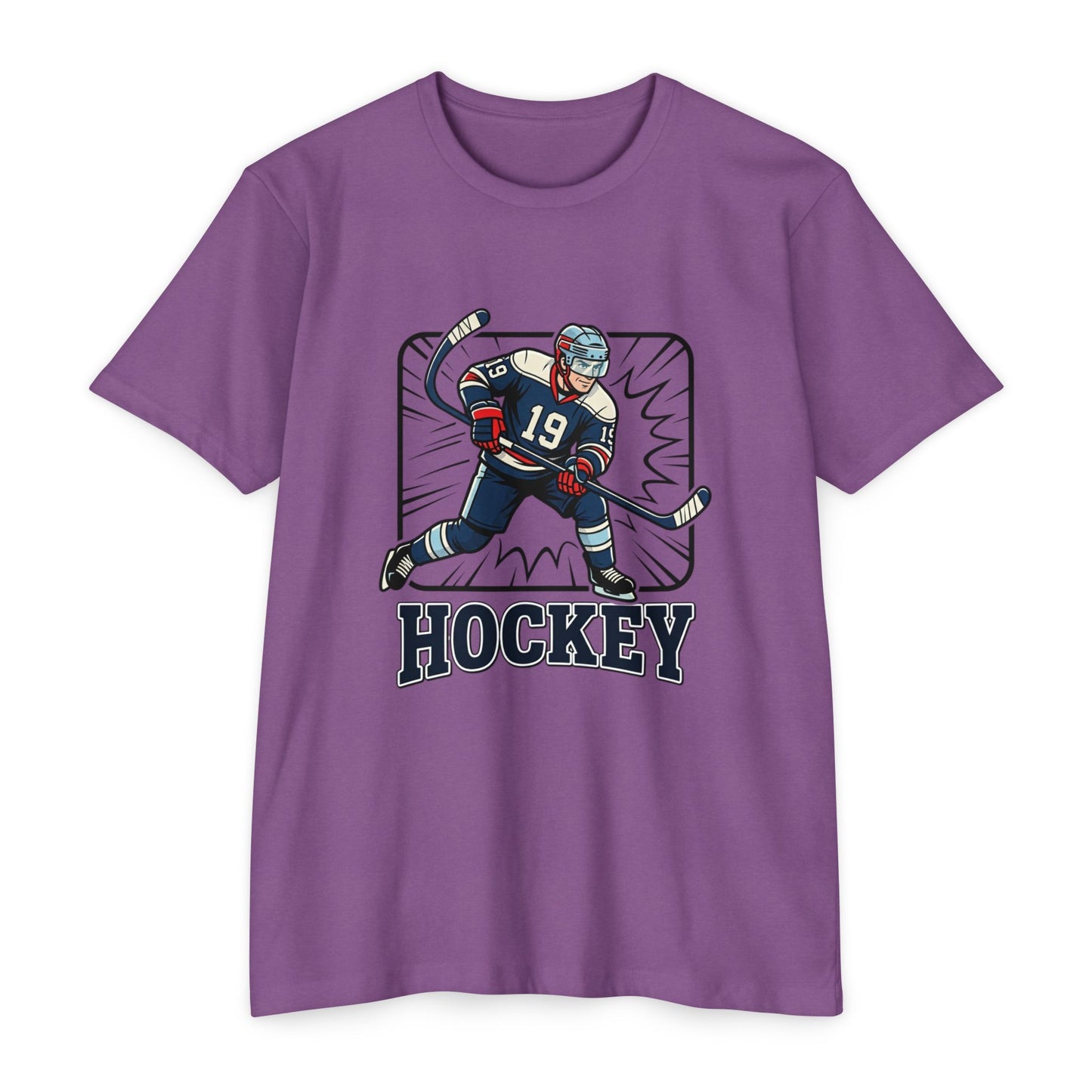 Hockey Player Graphic T-Shirt — Vintage Ice Hockey Jersey Tee