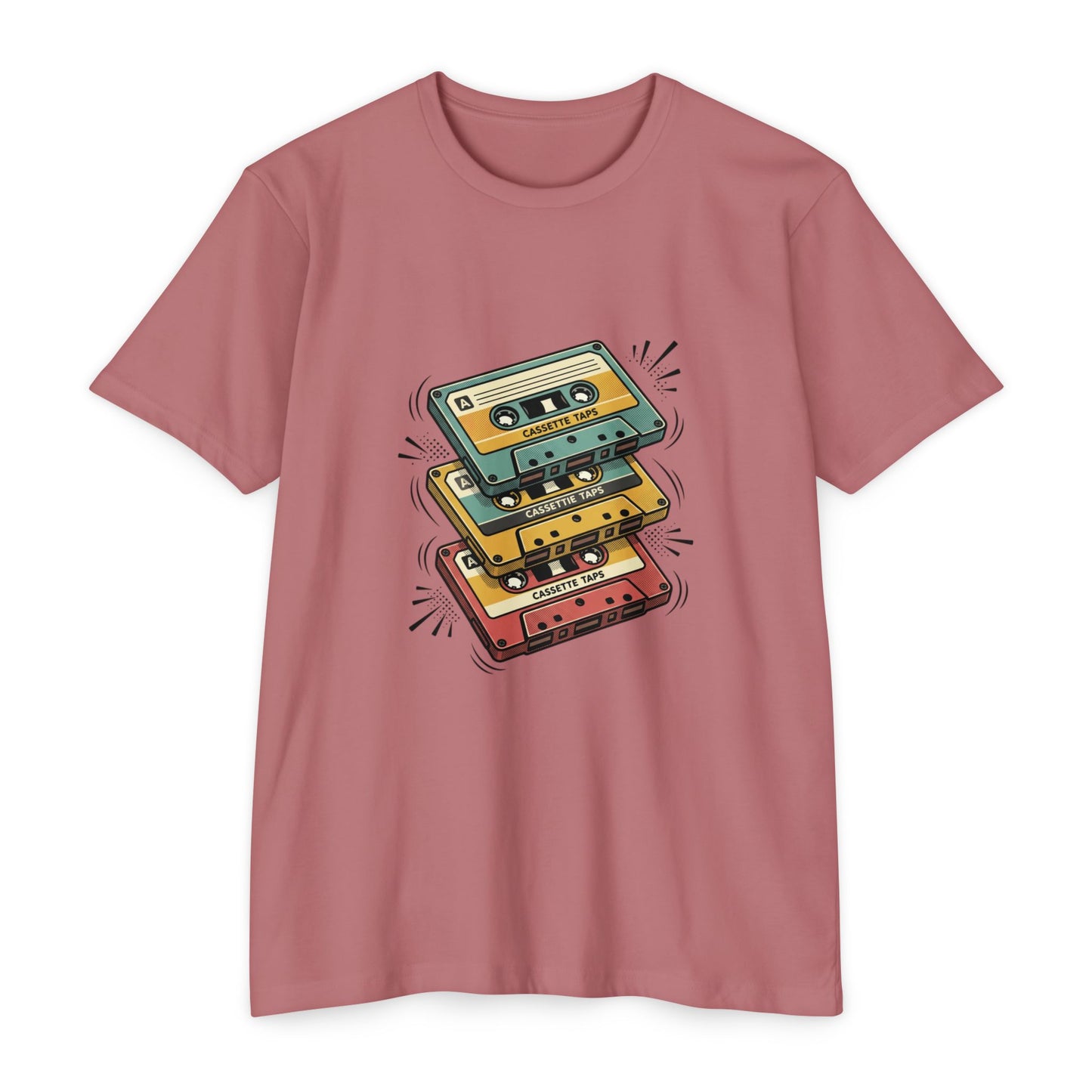 Retro Cassette Stack T-Shirt — Vintage 80s Music Tee