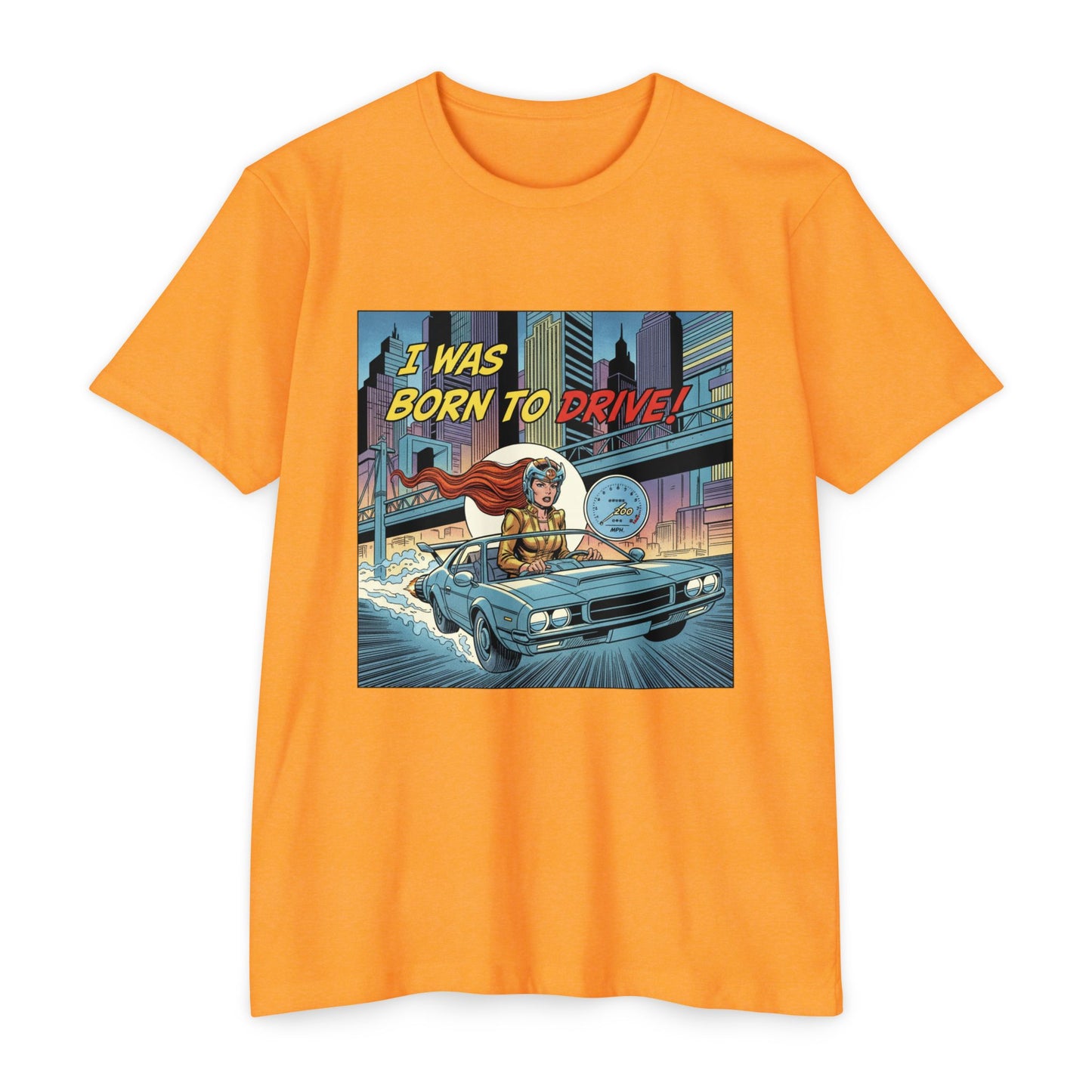 I Was Born to Drive Retro Comic Car T-Shirt