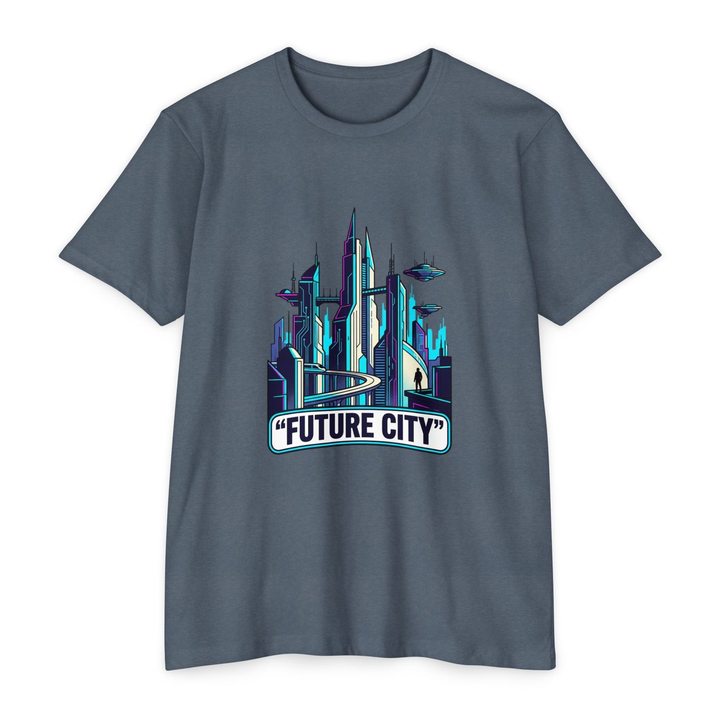 Future City Retro Futuristic Skyline T-Shirt