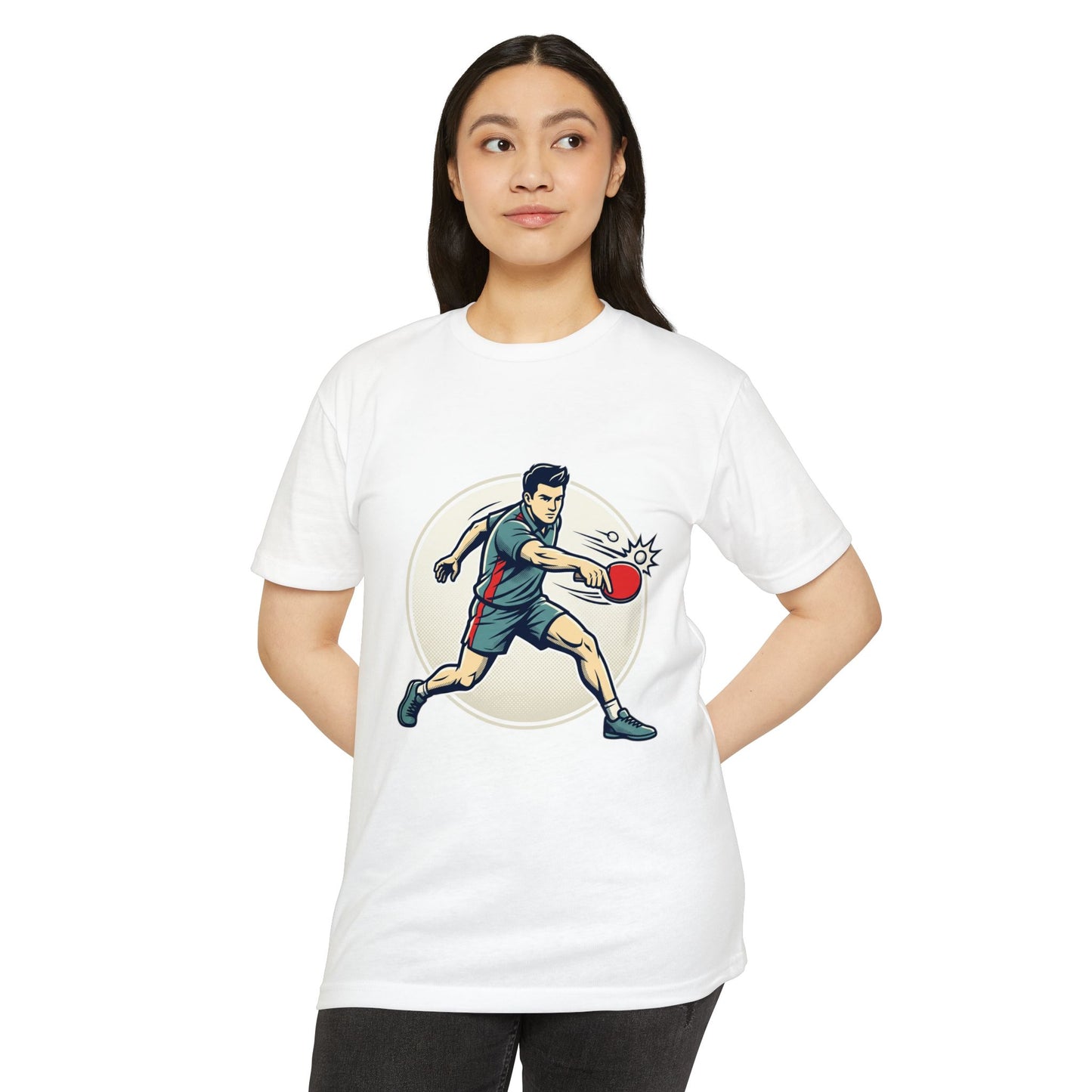 Table Tennis Player Illustration T-Shirt — Ping Pong Athlete Graphic Tee
