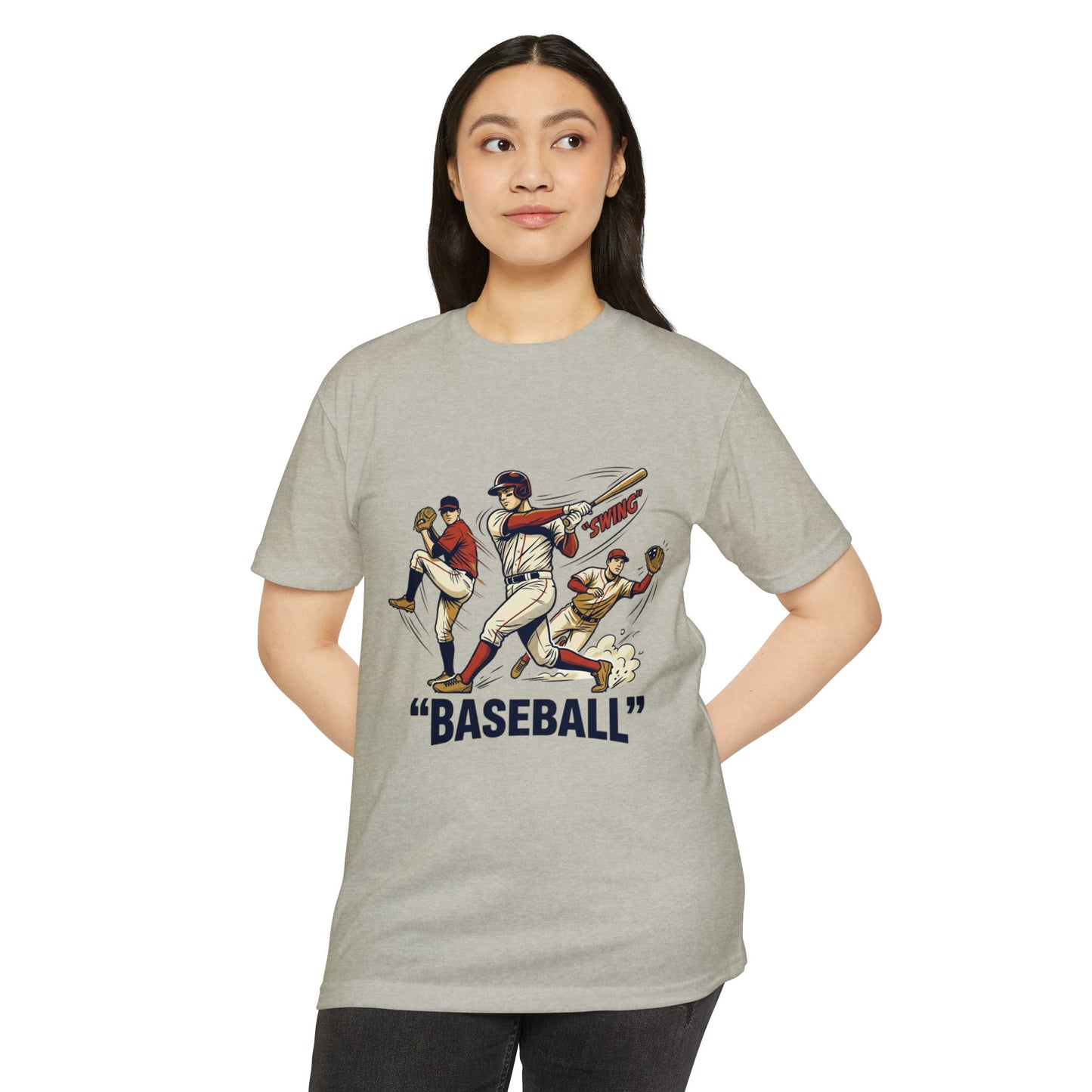 Vintage Baseball Players Tee – Retro 'BASEBALL' Graphic T-Shirt