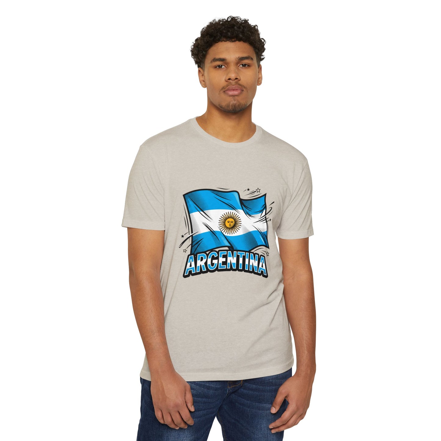 Argentina Flag Waving Graphic T-Shirt