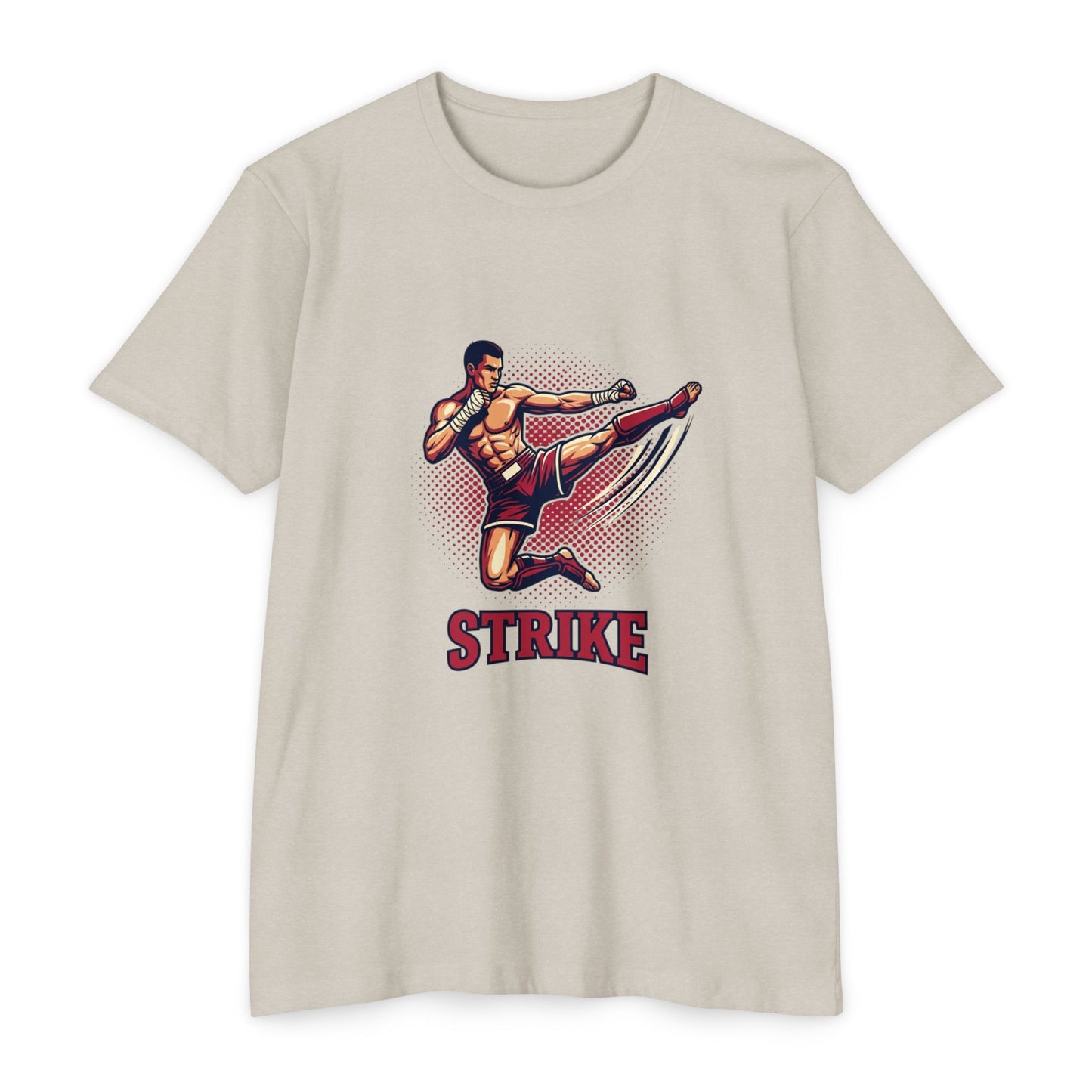 Camiseta de Chute de Artes Marciais — Camiseta Gráfica Retrô 'STRIKE' de Lutador