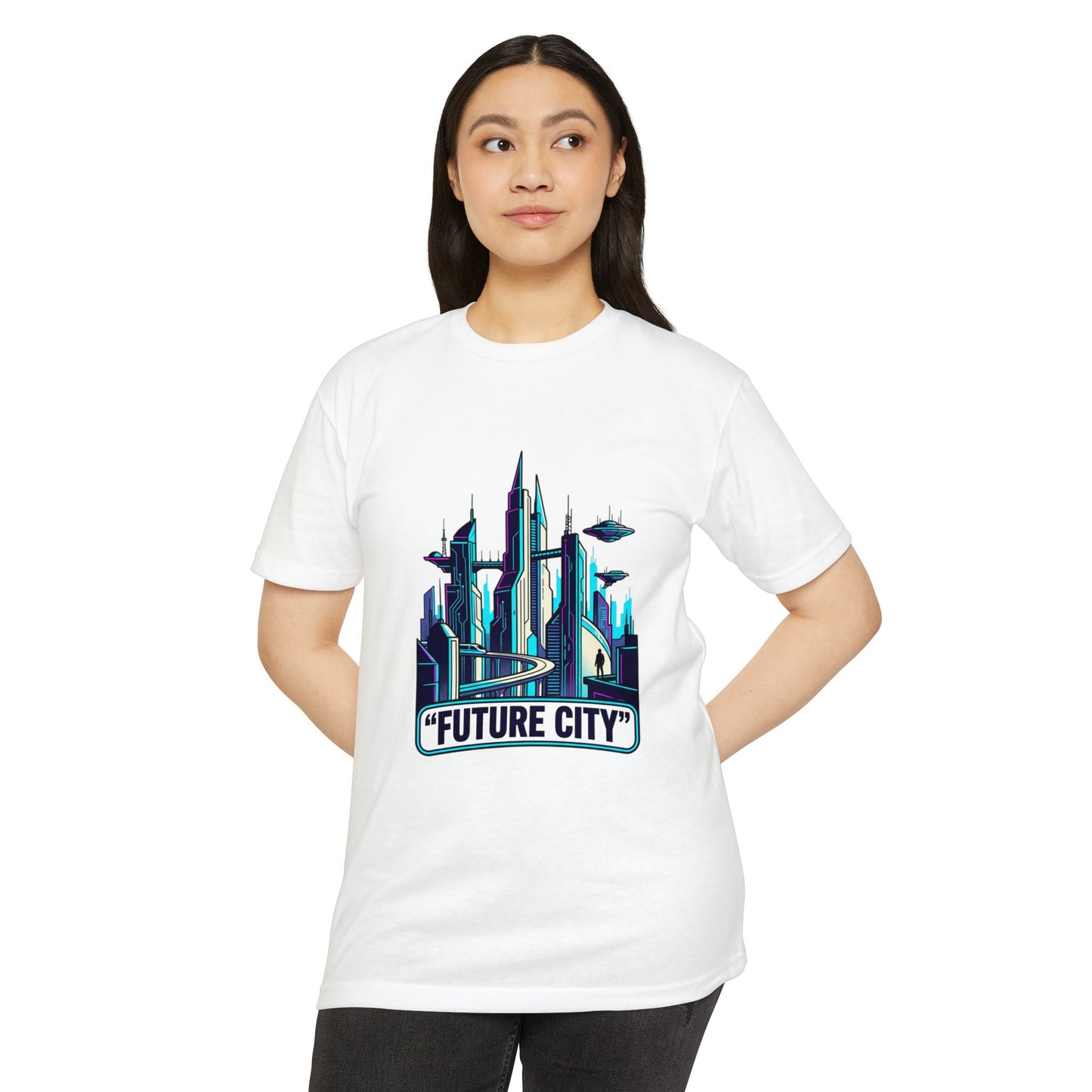 Future City Retro Futuristic Skyline T-Shirt