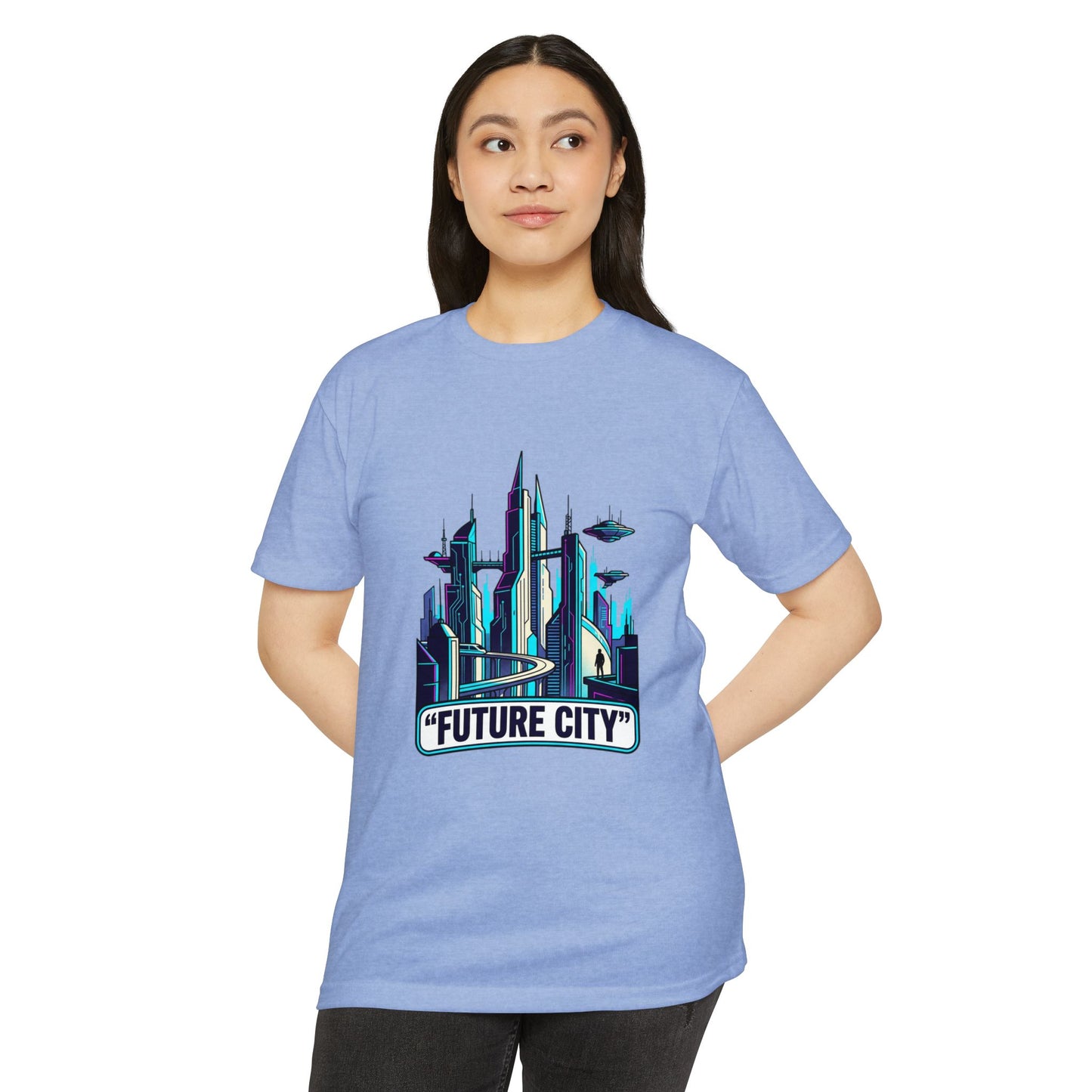Future City Retro Futuristic Skyline T-Shirt