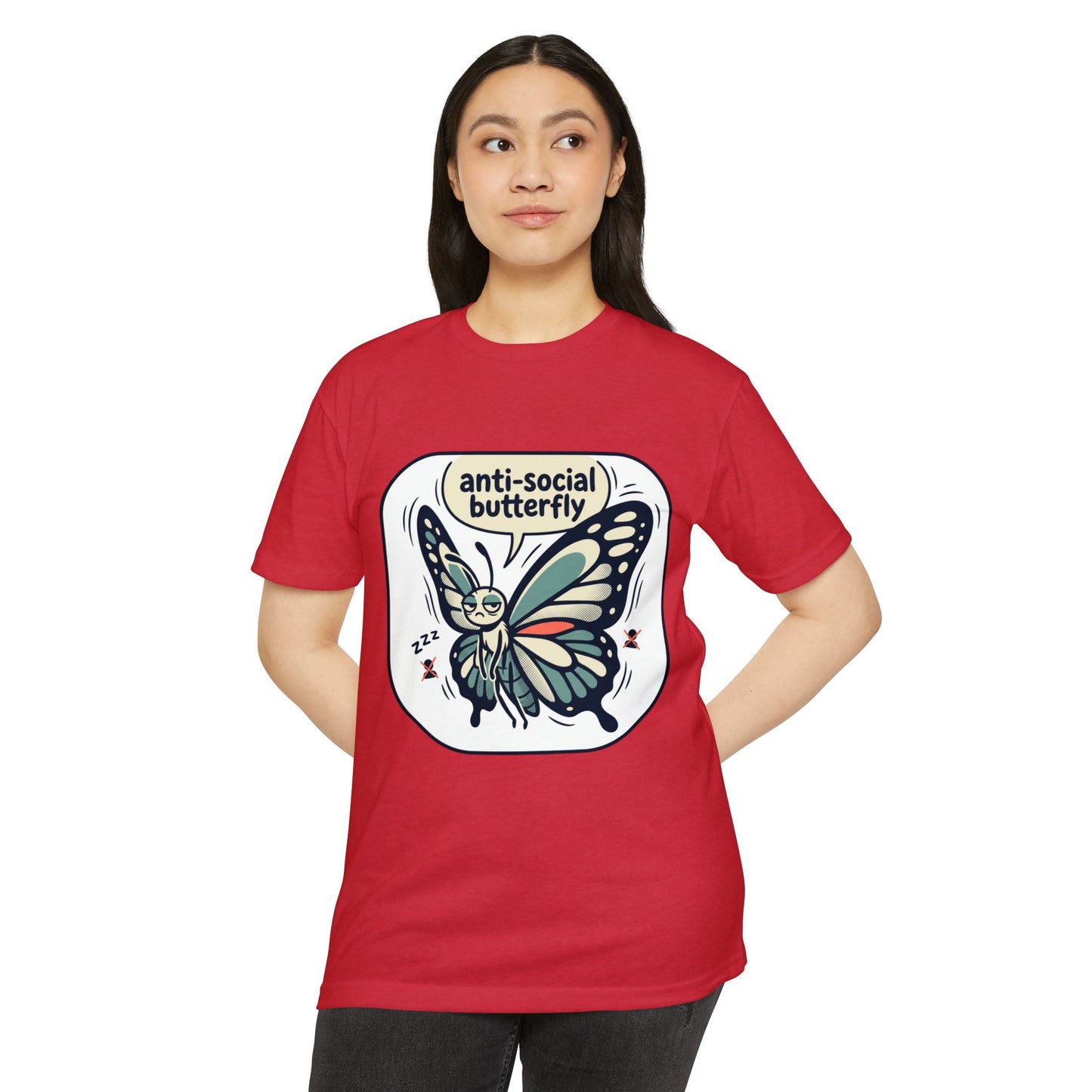 Anti-Social Butterfly T-Shirt — Cute Lazy Butterfly Graphic Tee