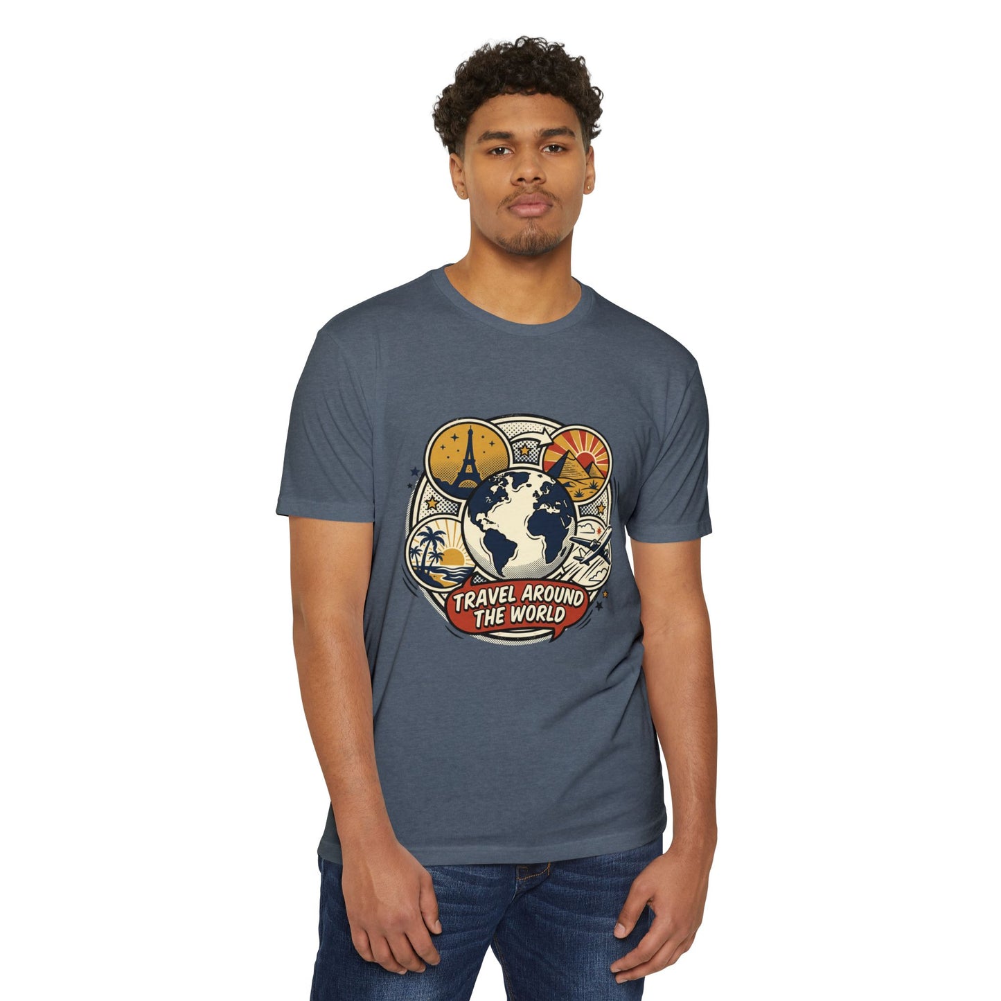 Vintage 'Travel Around The World' Globe Adventure T-Shirt