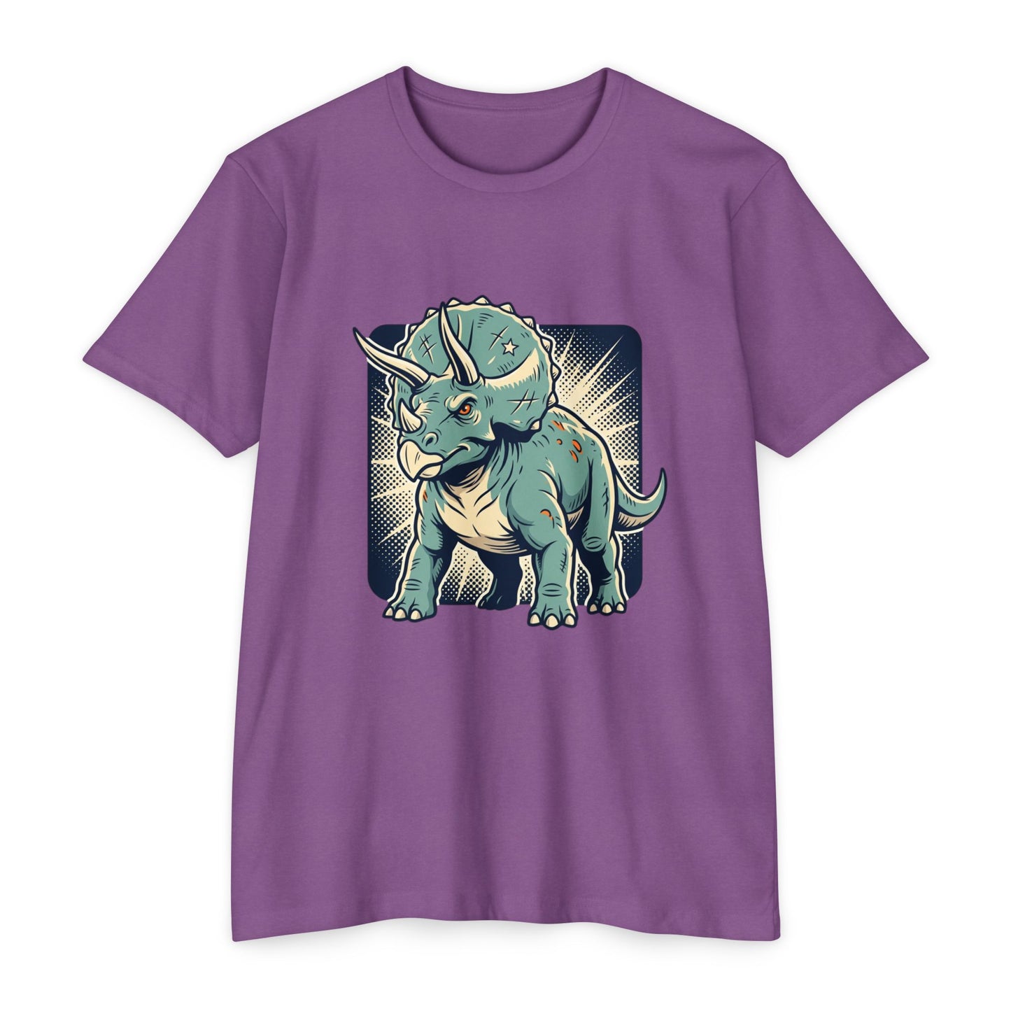 Retro Triceratops Graphic T-Shirt — Vintage Dino Illustration Tee
