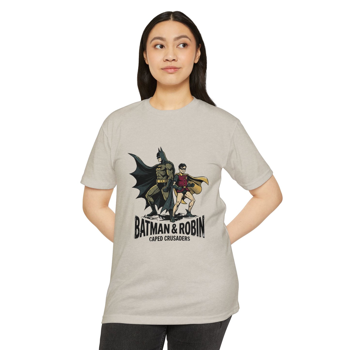 Batman & Robin Caped Crusaders Vintage Superhero T-Shirt