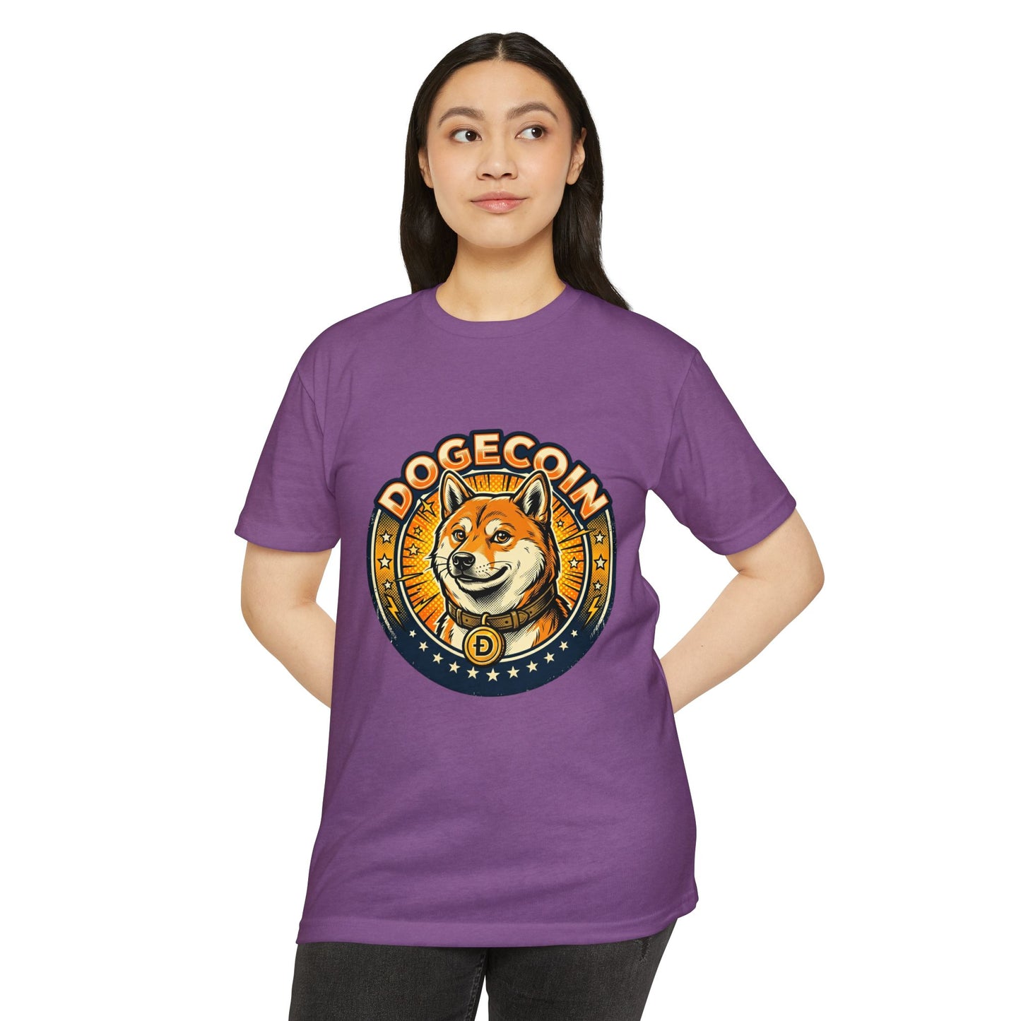 Dogecoin Coin Logo T‑Shirt — Retro Shiba Inu Crypto Tee