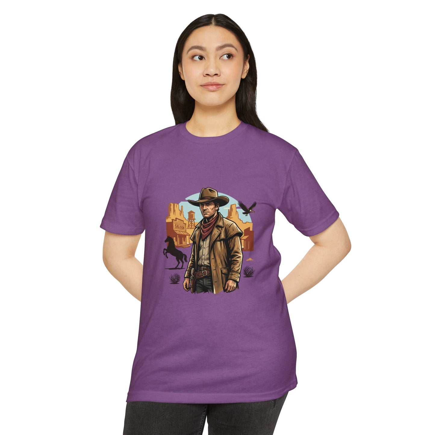 Western Cowboy Graphic T-Shirt — Desert Outlaw Illustration