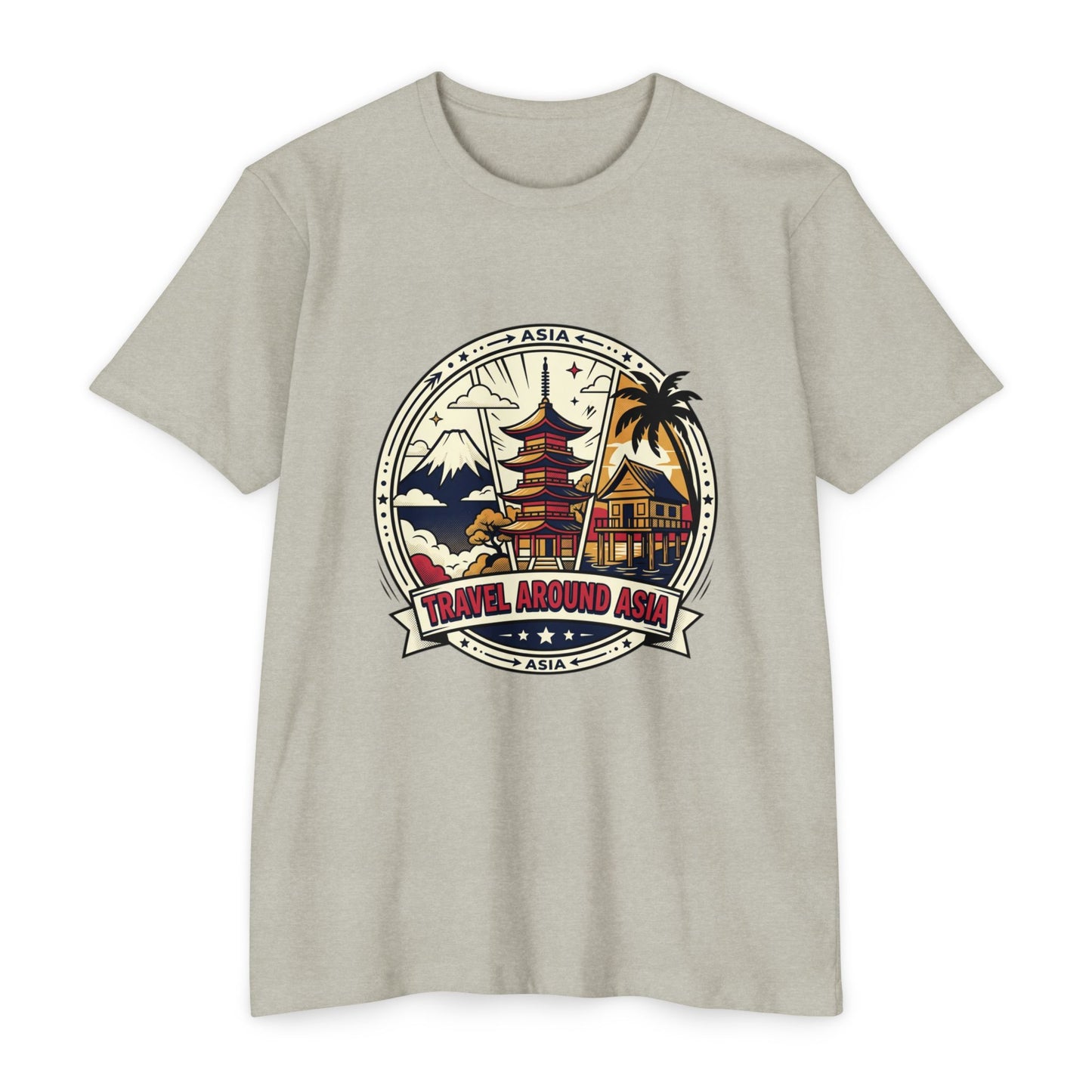 Travel Around Asia Vintage Globe Adventure T-Shirt
