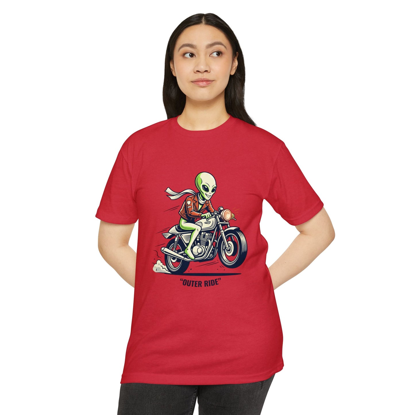 Alien Motorcyclist "Outer Ride" T-Shirt