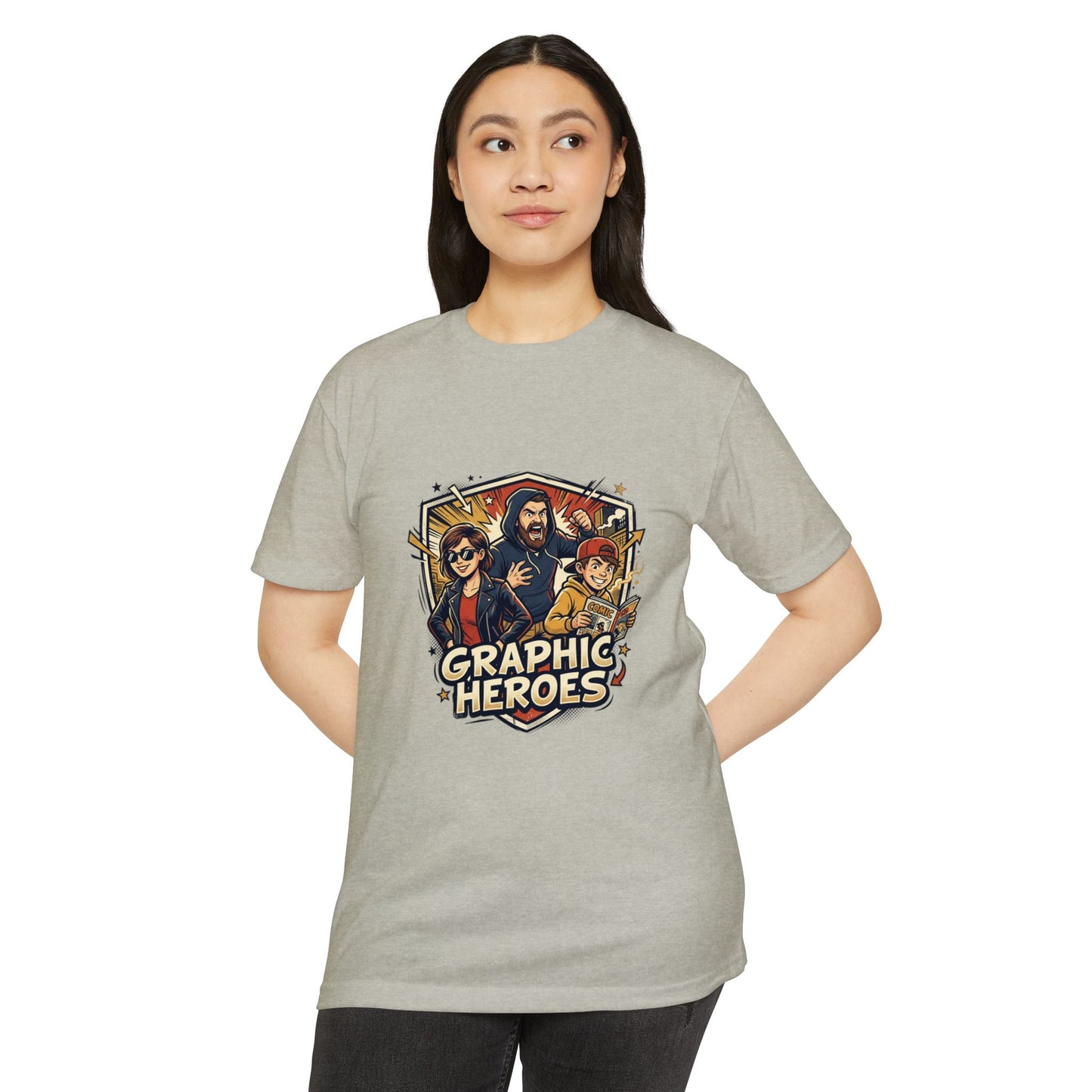 Retro Comic Heroes T-Shirt — Graphic Crew Tee