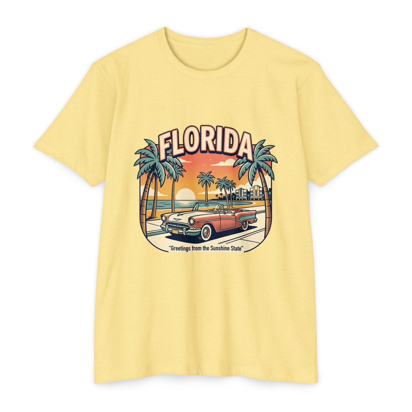 Florida Vintage Sunset T-Shirt — "Greetings from the Sunshine State"