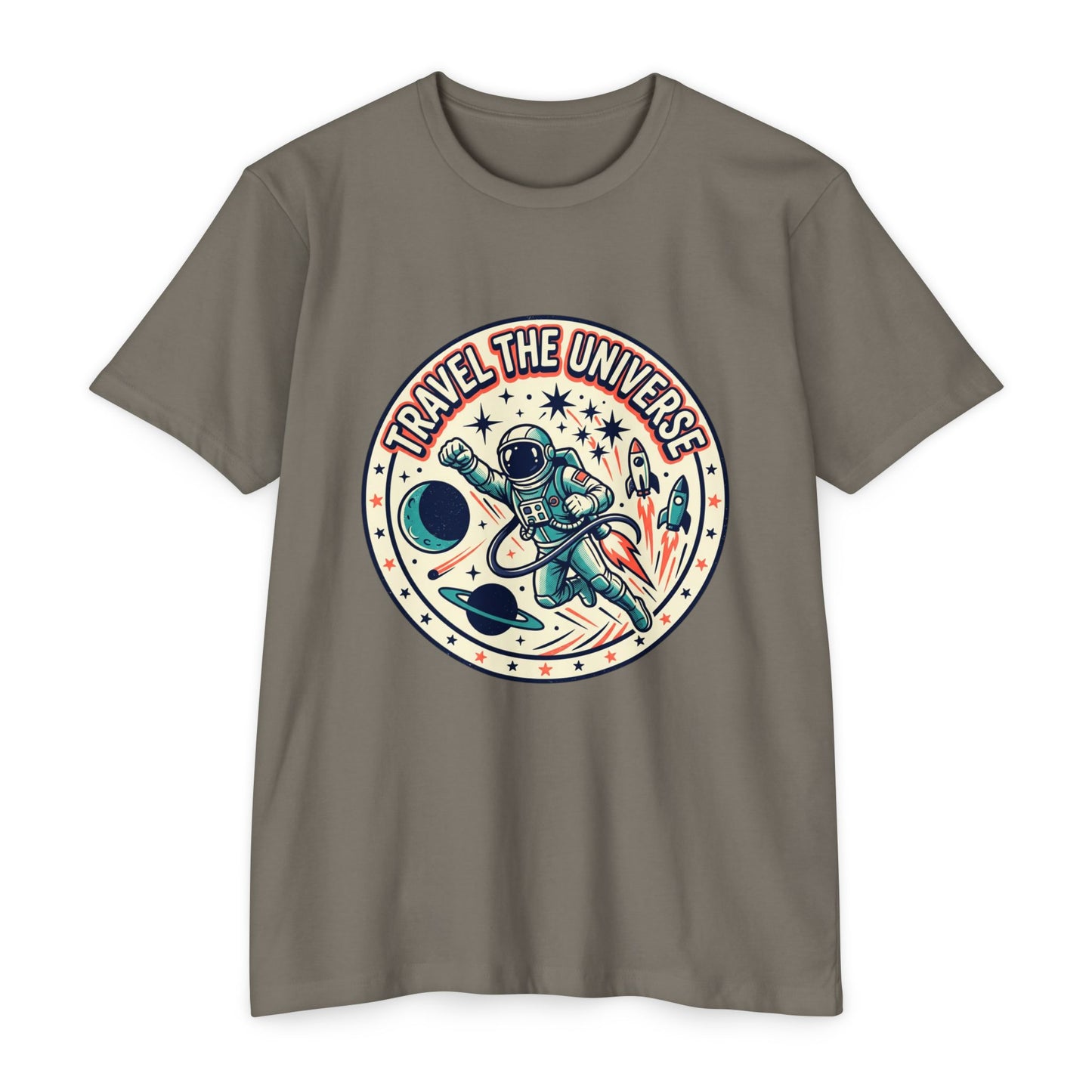 Travel the Universe Astronaut Retro Space T-Shirt