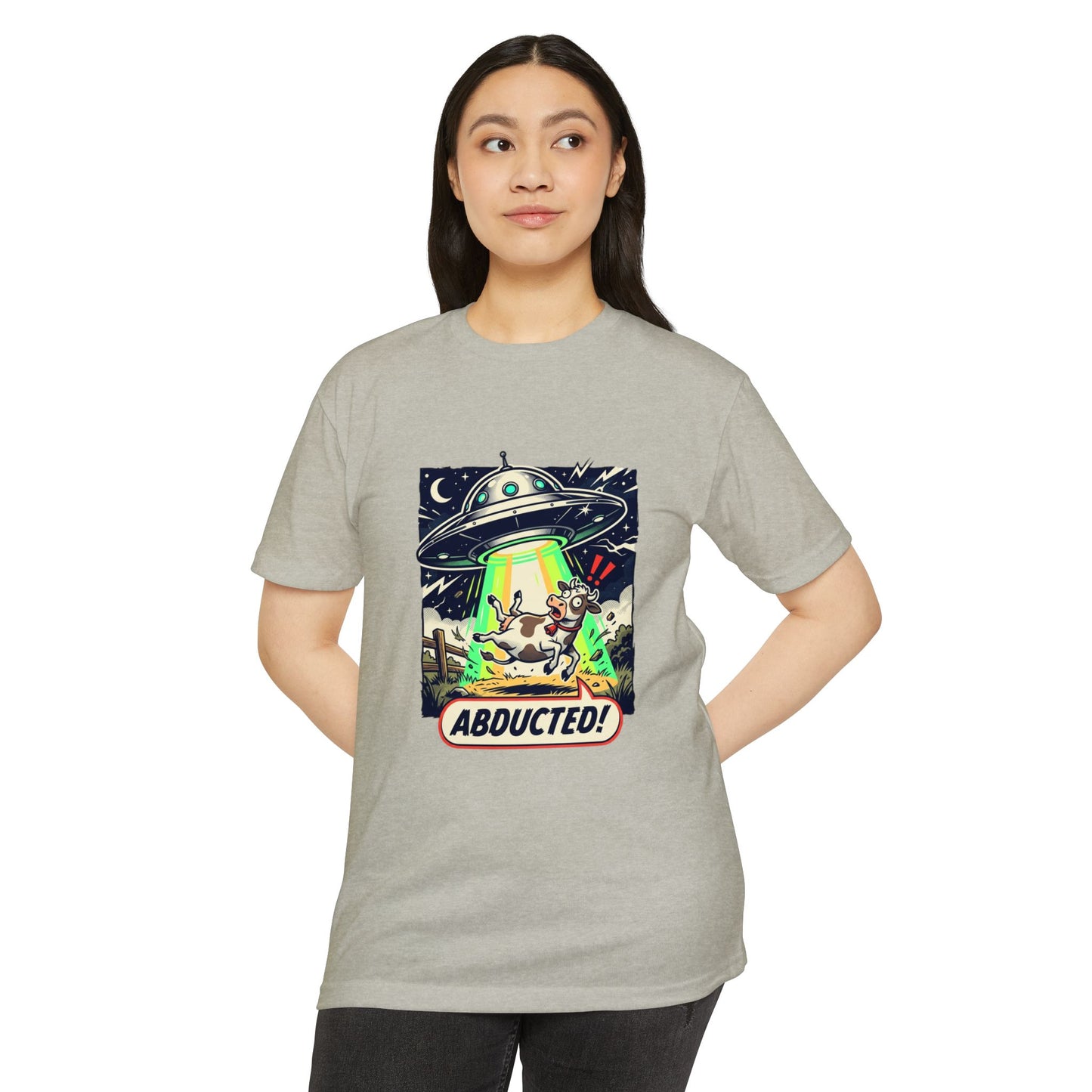 Abducted! Alien UFO Retro Sci‑Fi Graphic T-Shirt
