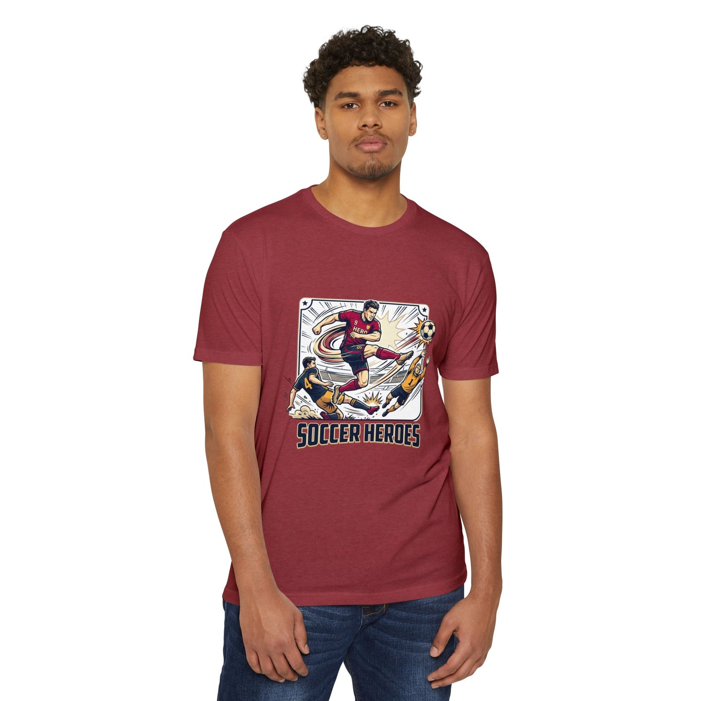 Soccer Heroes Graphic T-Shirt — Vintage Action Soccer Player Tee