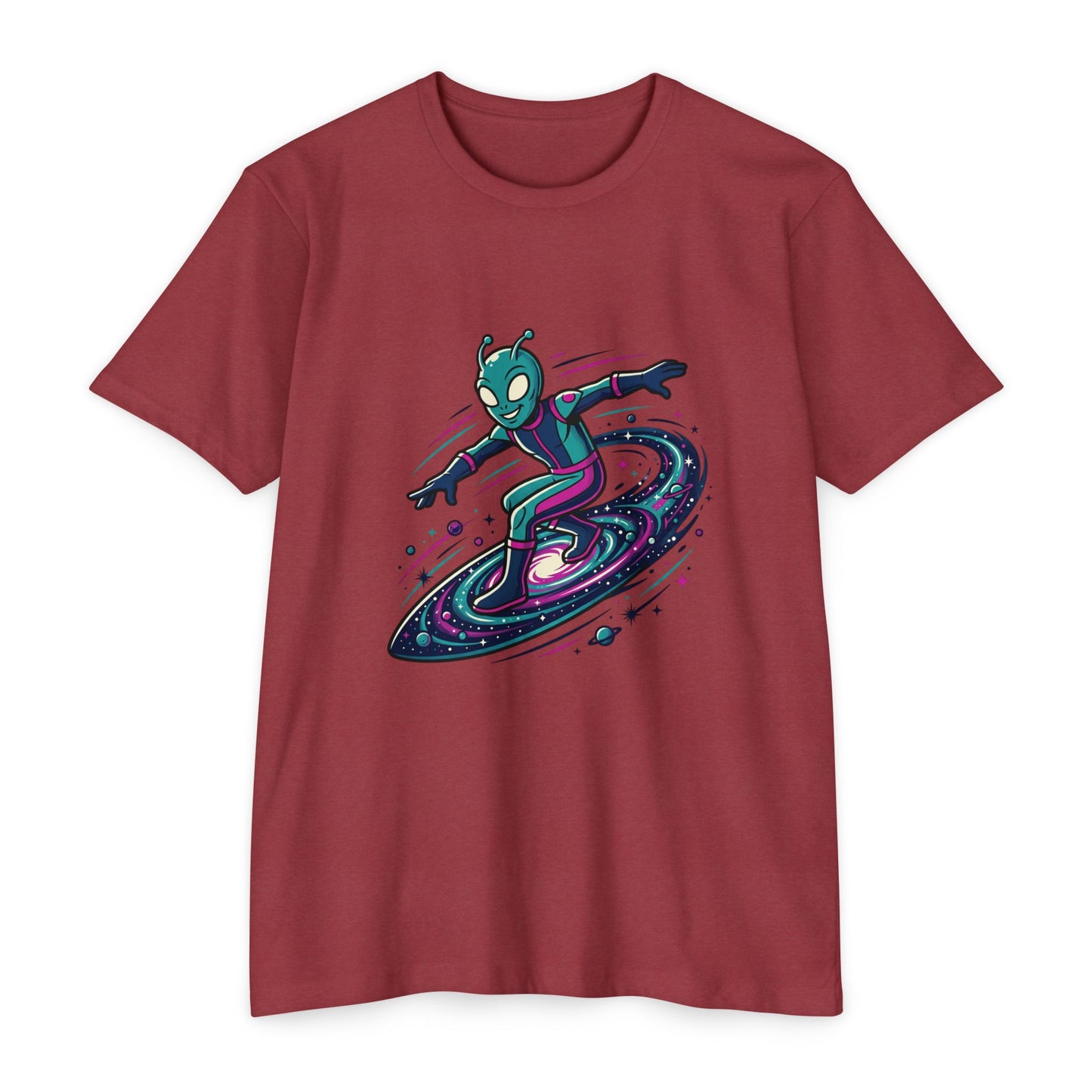 Alien Surfer Retro Space Skate T-Shirt
