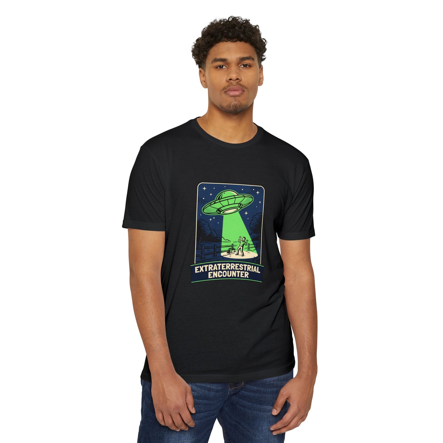 Alien Abduction T-Shirt — “Extraterrestrial Encounter” Vintage UFO Graphic