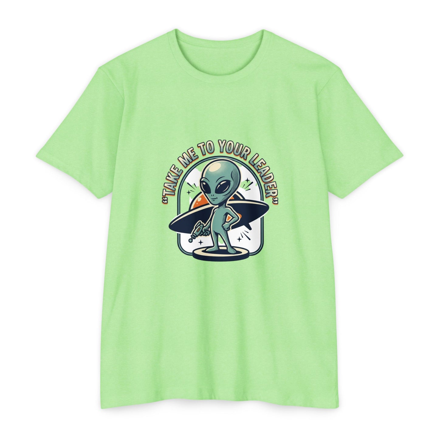 Alien Surfer T-Shirt — "Take Me to Your Leader" Graphic Tee