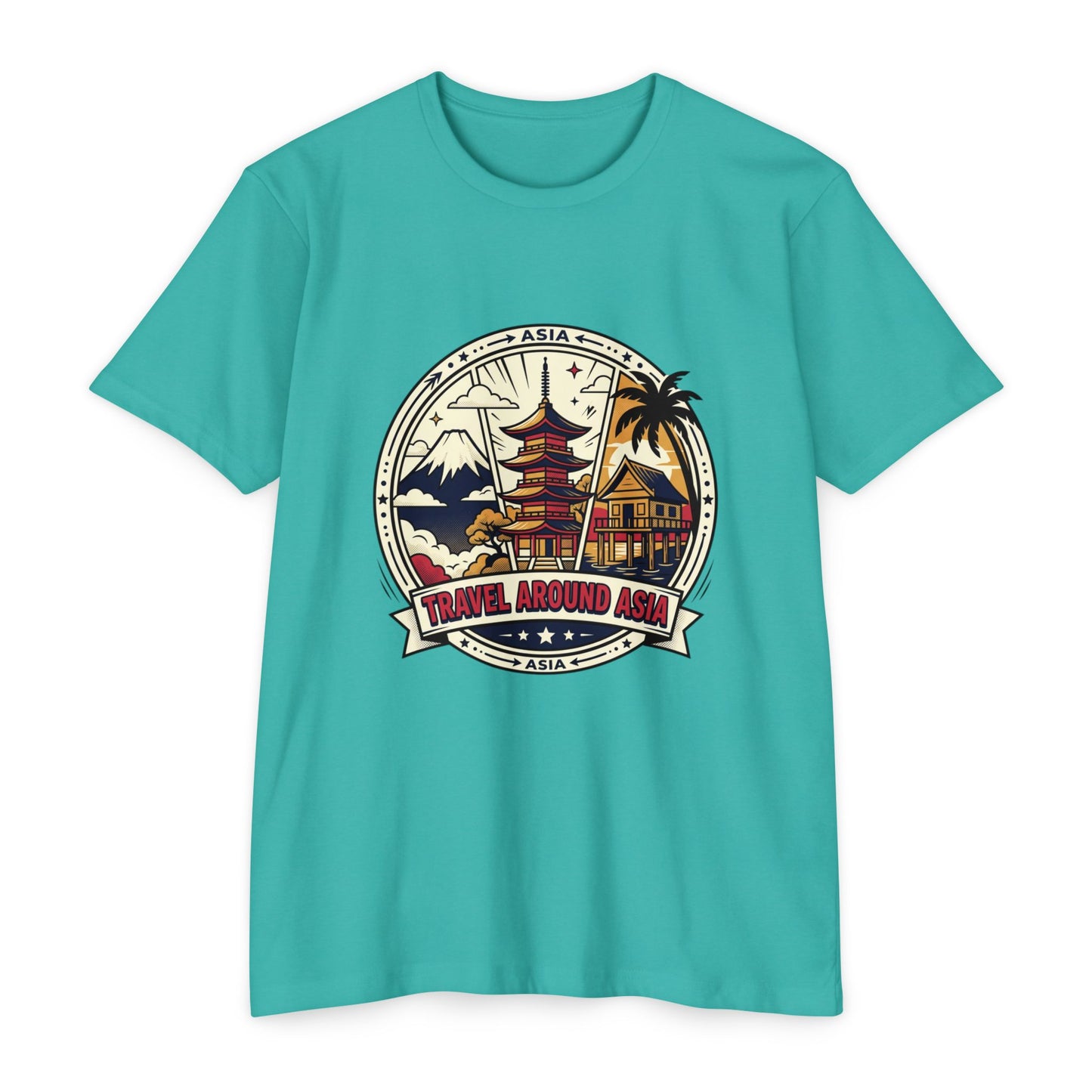 Travel Around Asia Vintage Globe Adventure T-Shirt