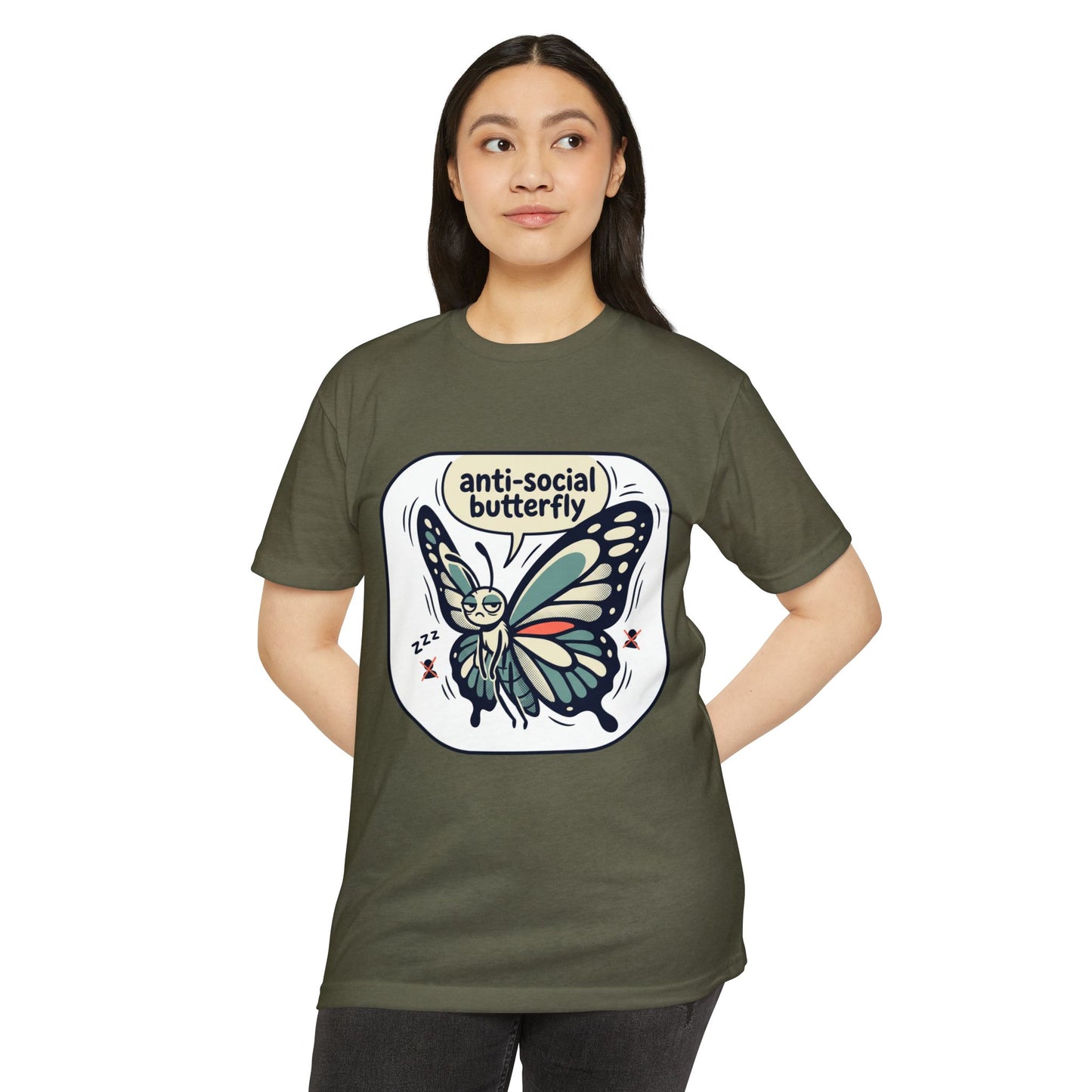 Anti-Social Butterfly T-Shirt — Cute Lazy Butterfly Graphic Tee