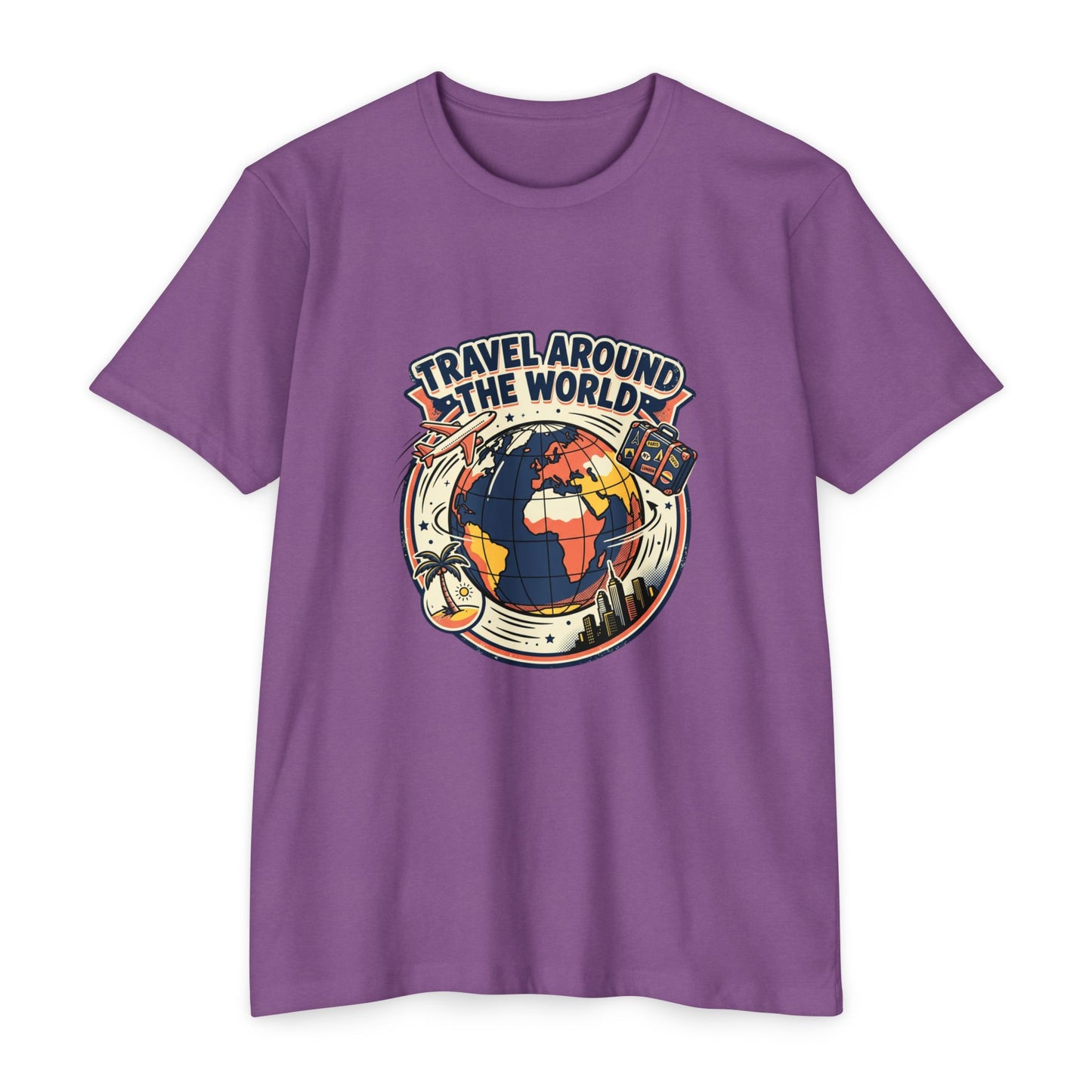 Vintage 'Travel Around the World' Globe Adventure T-Shirt