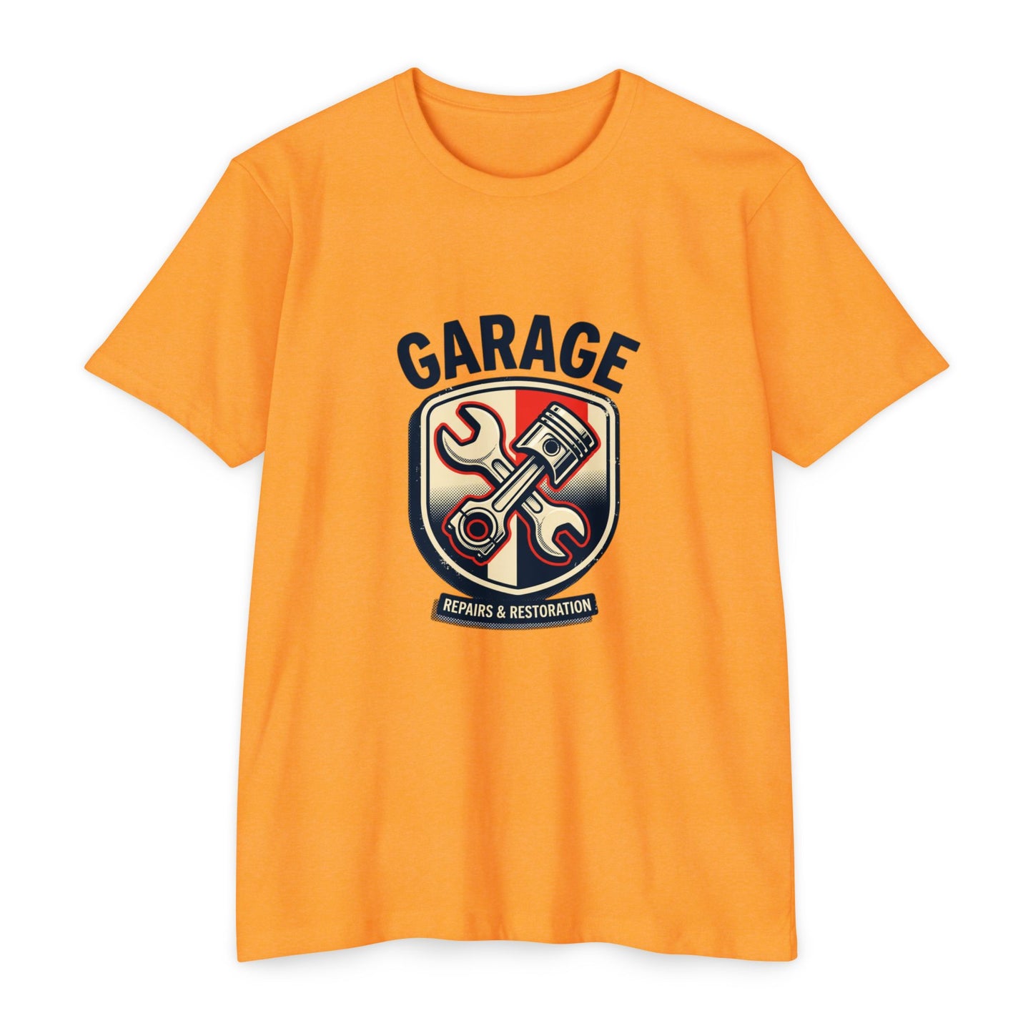 Garage Repairs & Restoration T-Shirt — Mechanic Tools Crest Tee