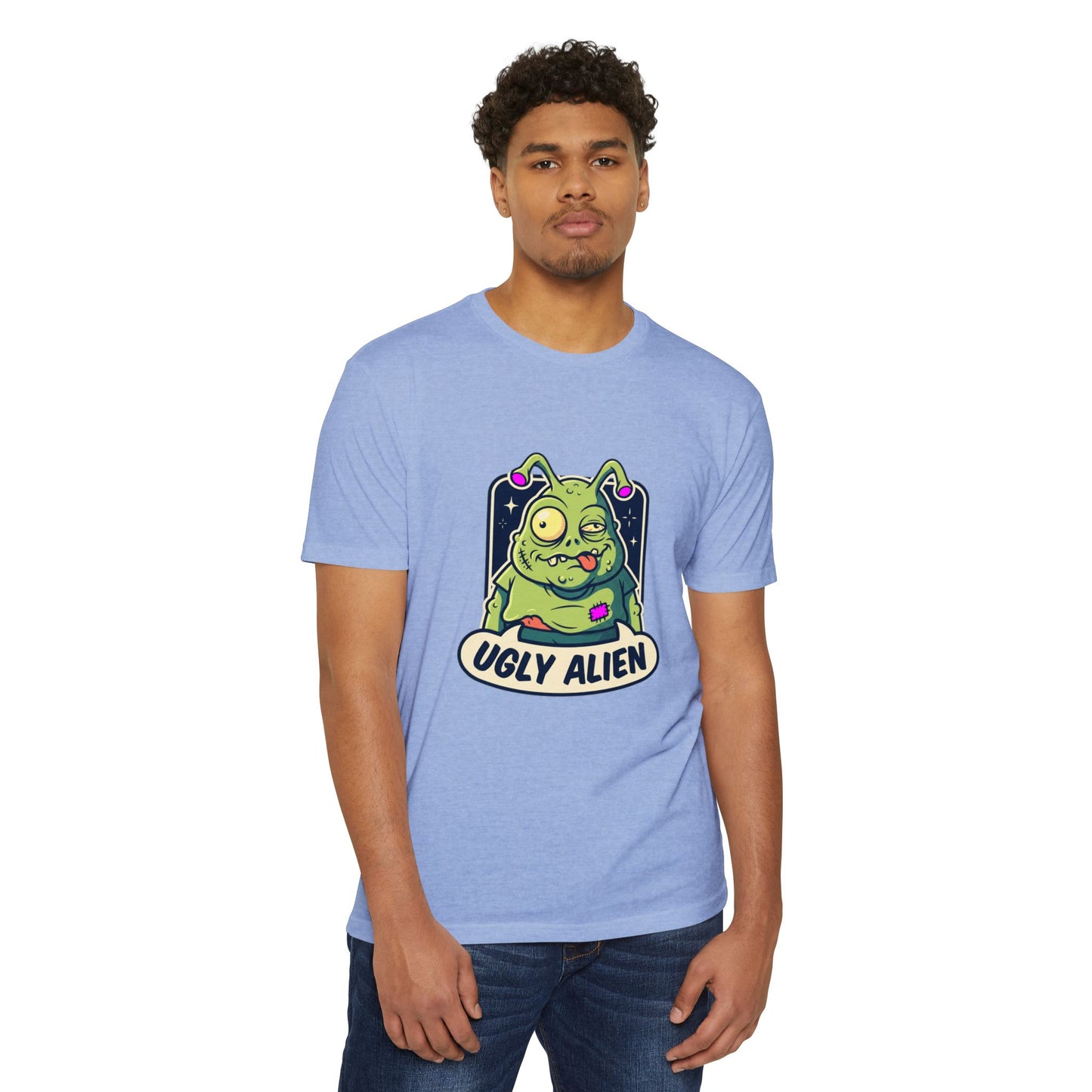 Funny Cute Green Alien T-Shirt — "Ugly Alien" Graphic Tee