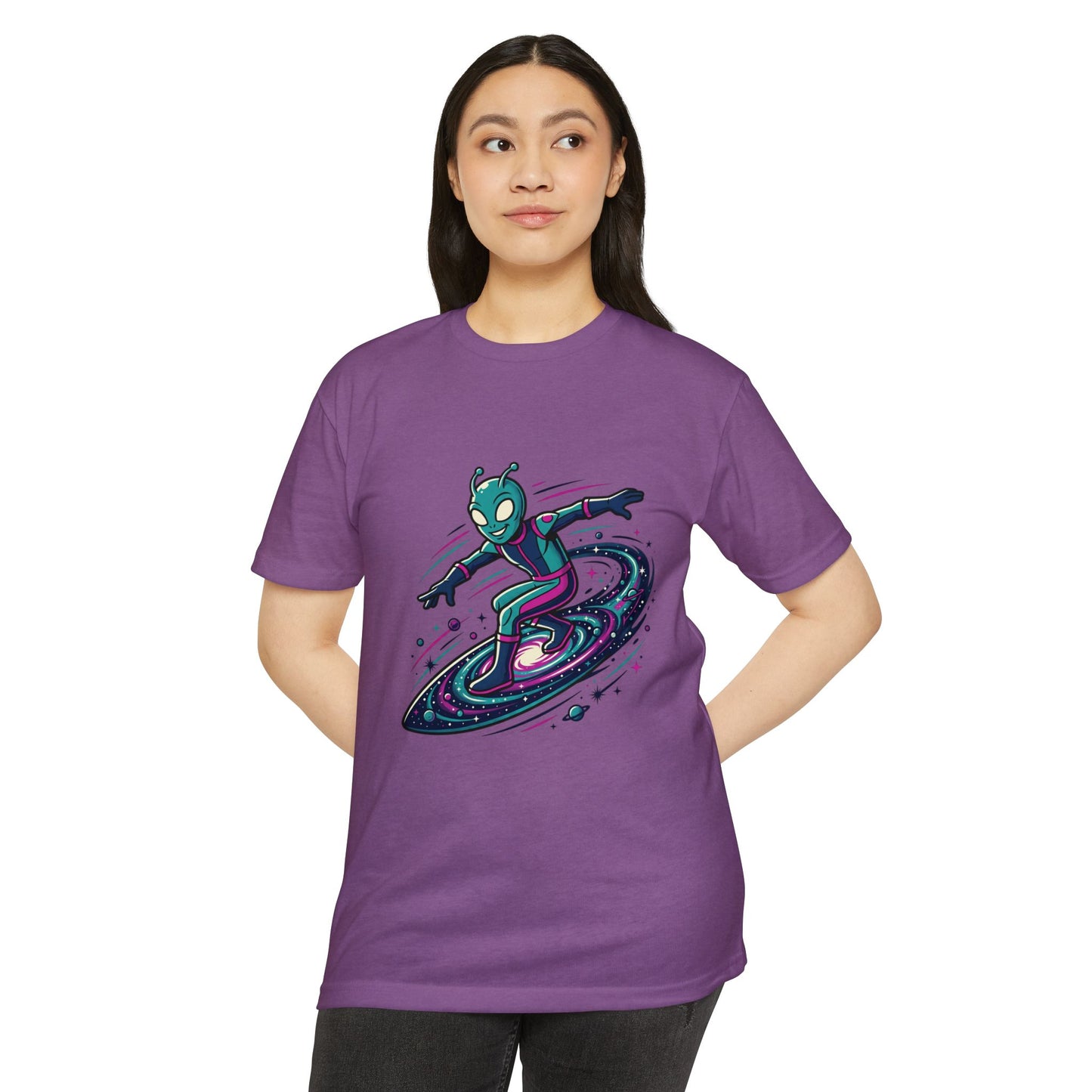 Alien Surfer Retro Space Skate T-Shirt